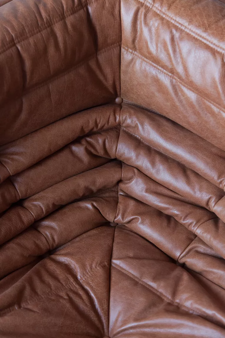 Togo Lounge Set 3-piece Pull-Up Leather Kentucky Brown