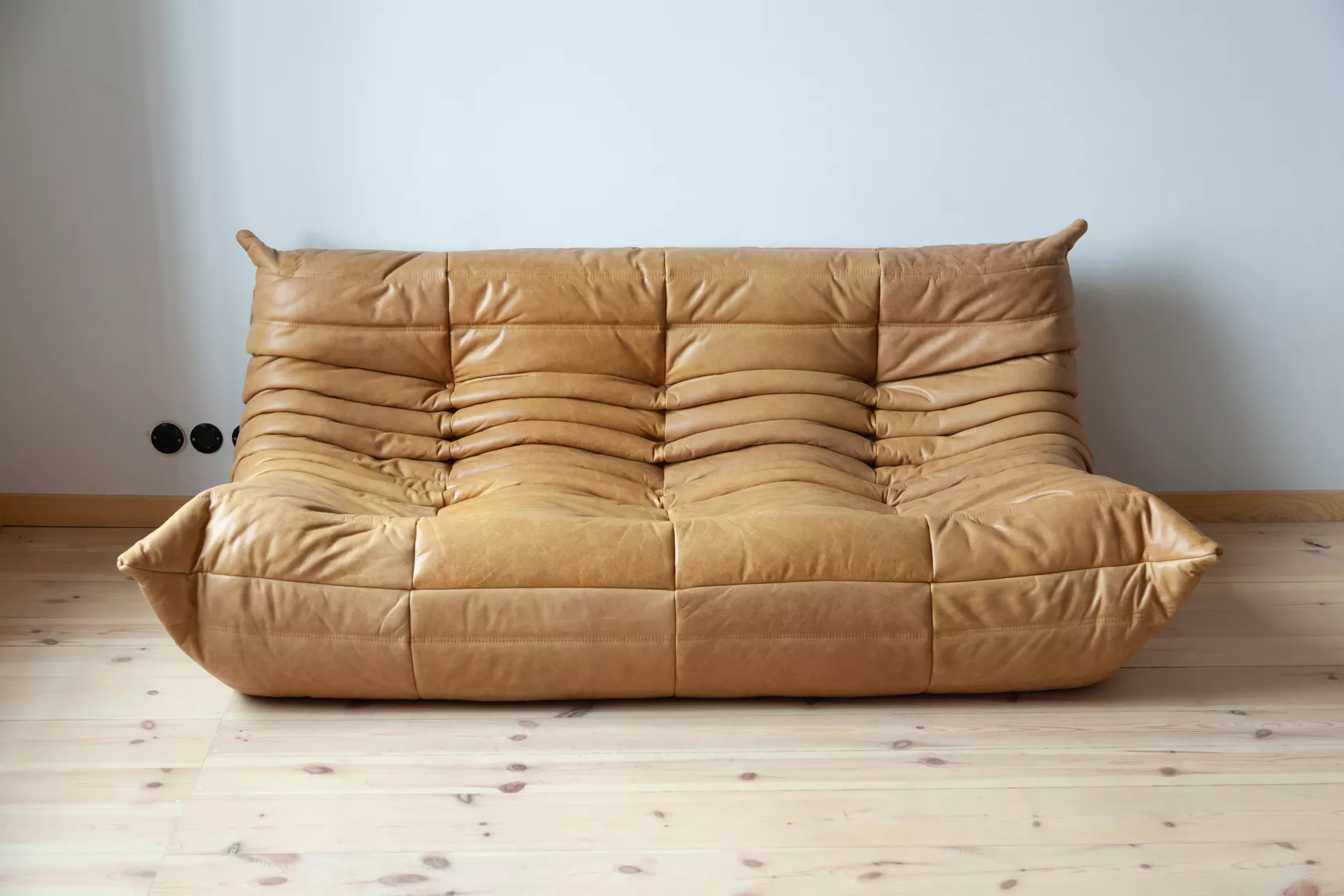 Togo Lounge Set 3-pc. Pull-Up Leather Camel Brown