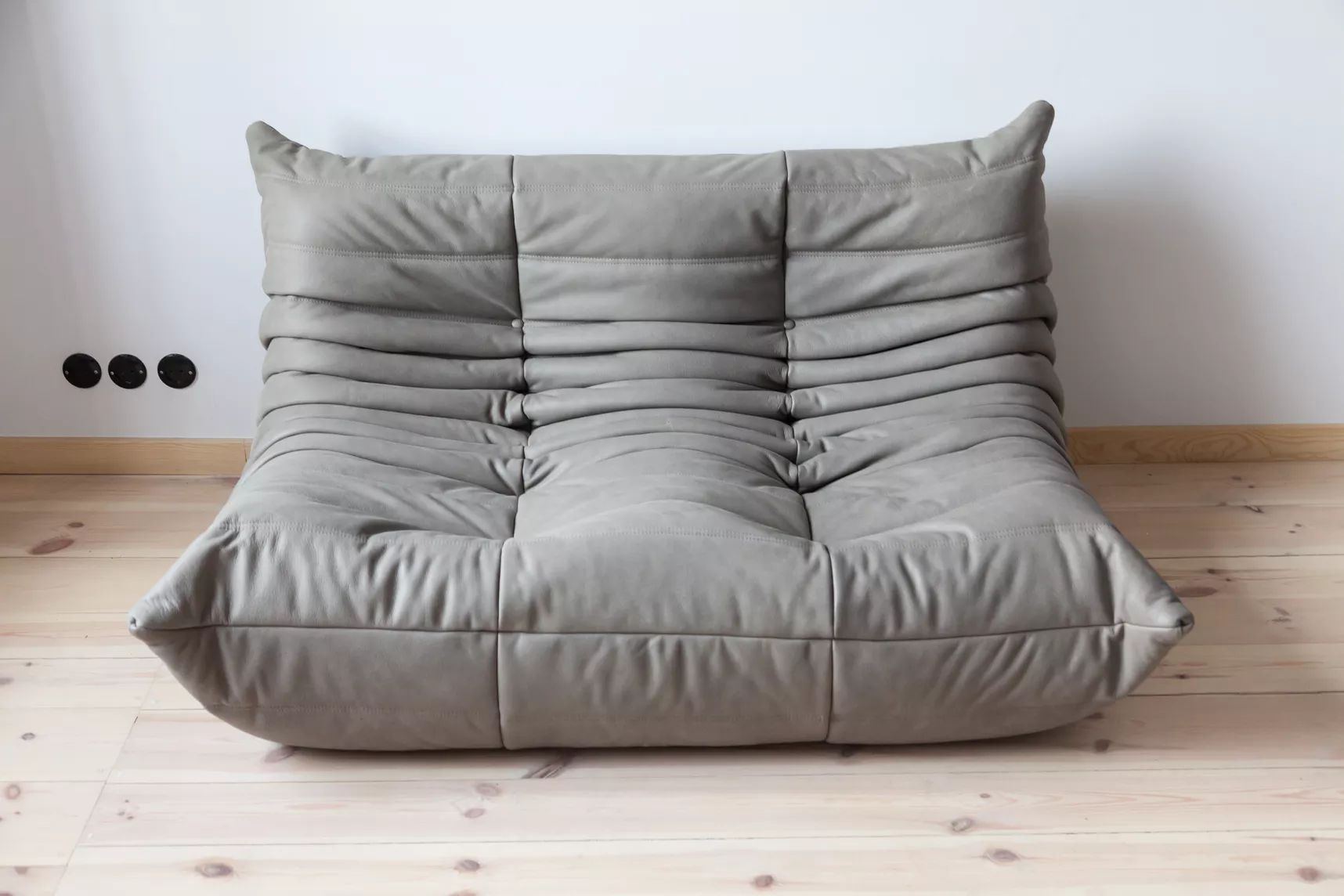 Togo Lounge Set 3-pc. Madras Leather Ash Grey