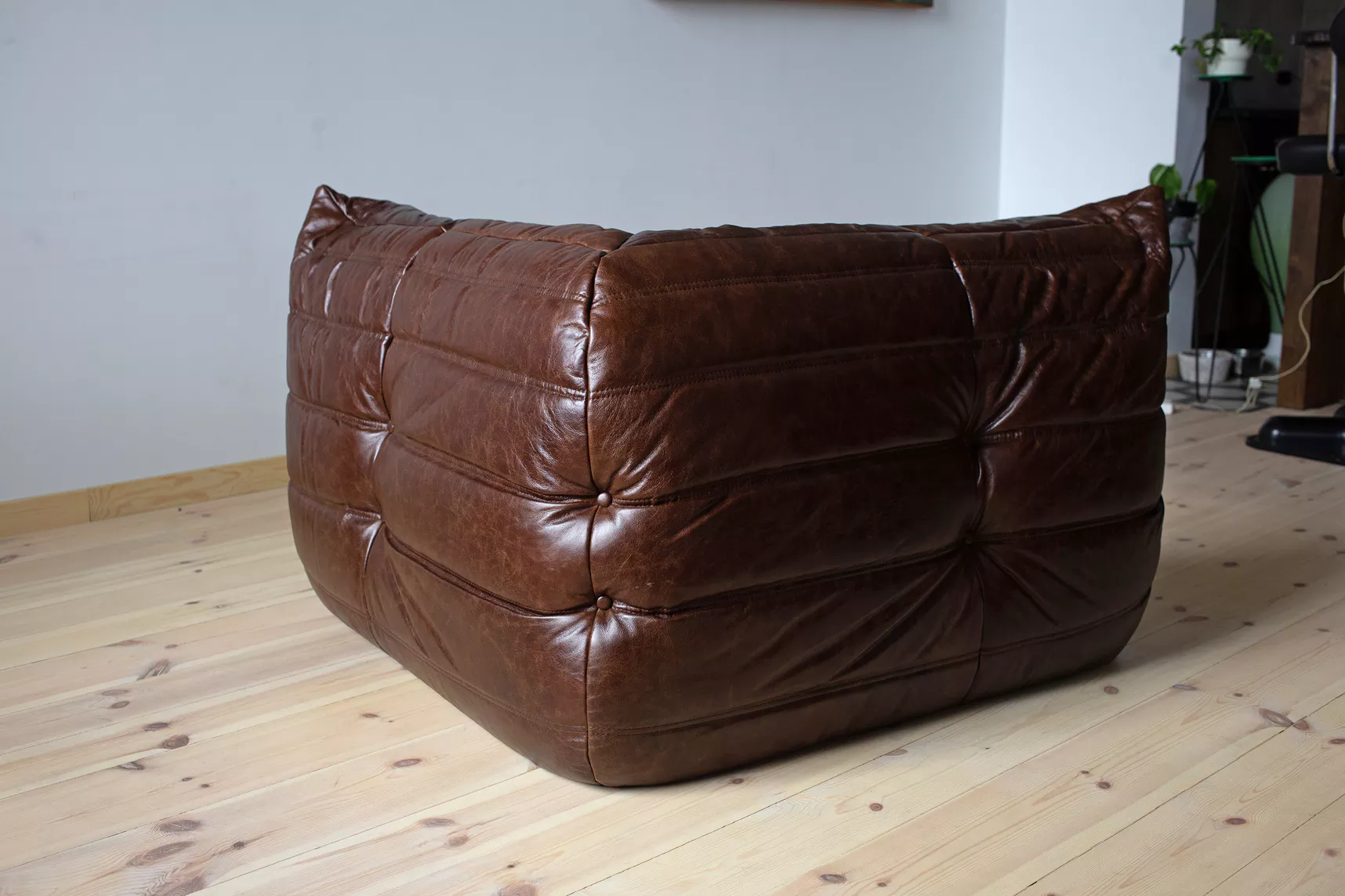 Togo Lounge Set 3-pc. High-gloss leather Dark brown