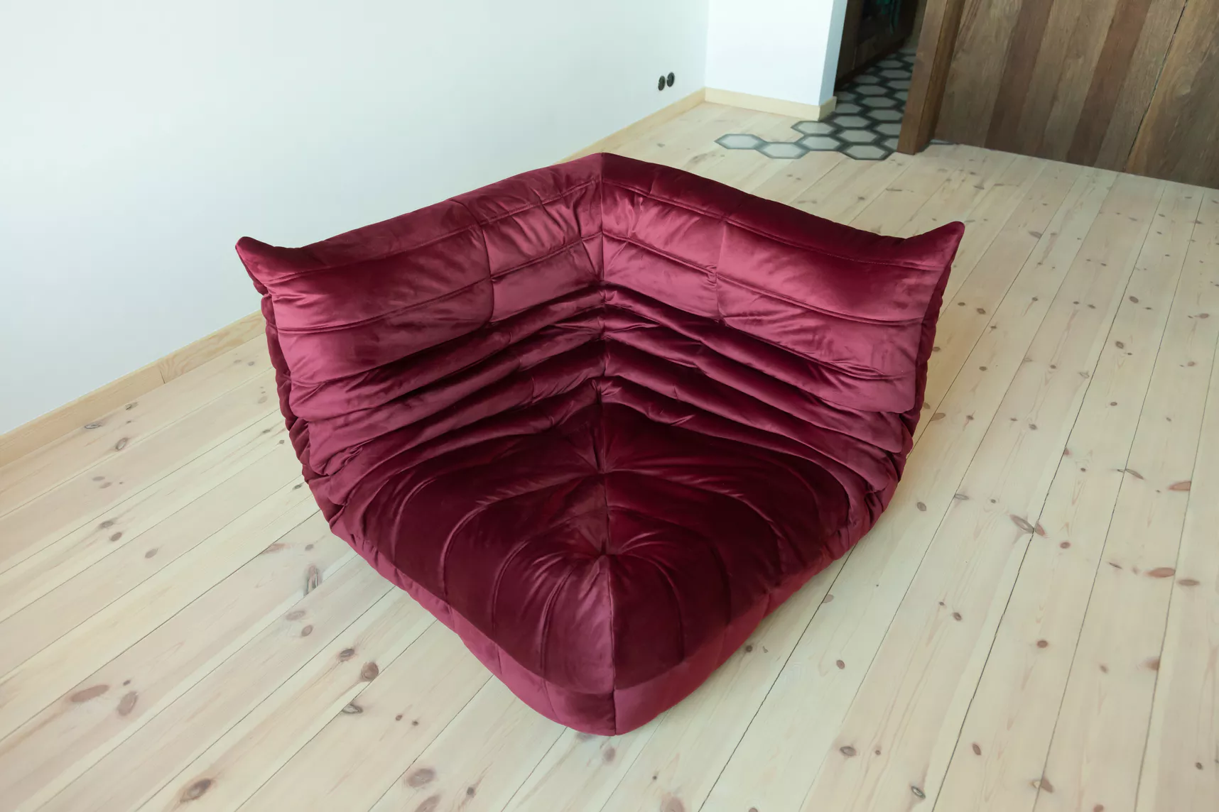 Togo Lounge Set 4-piece Velvet Burgundy