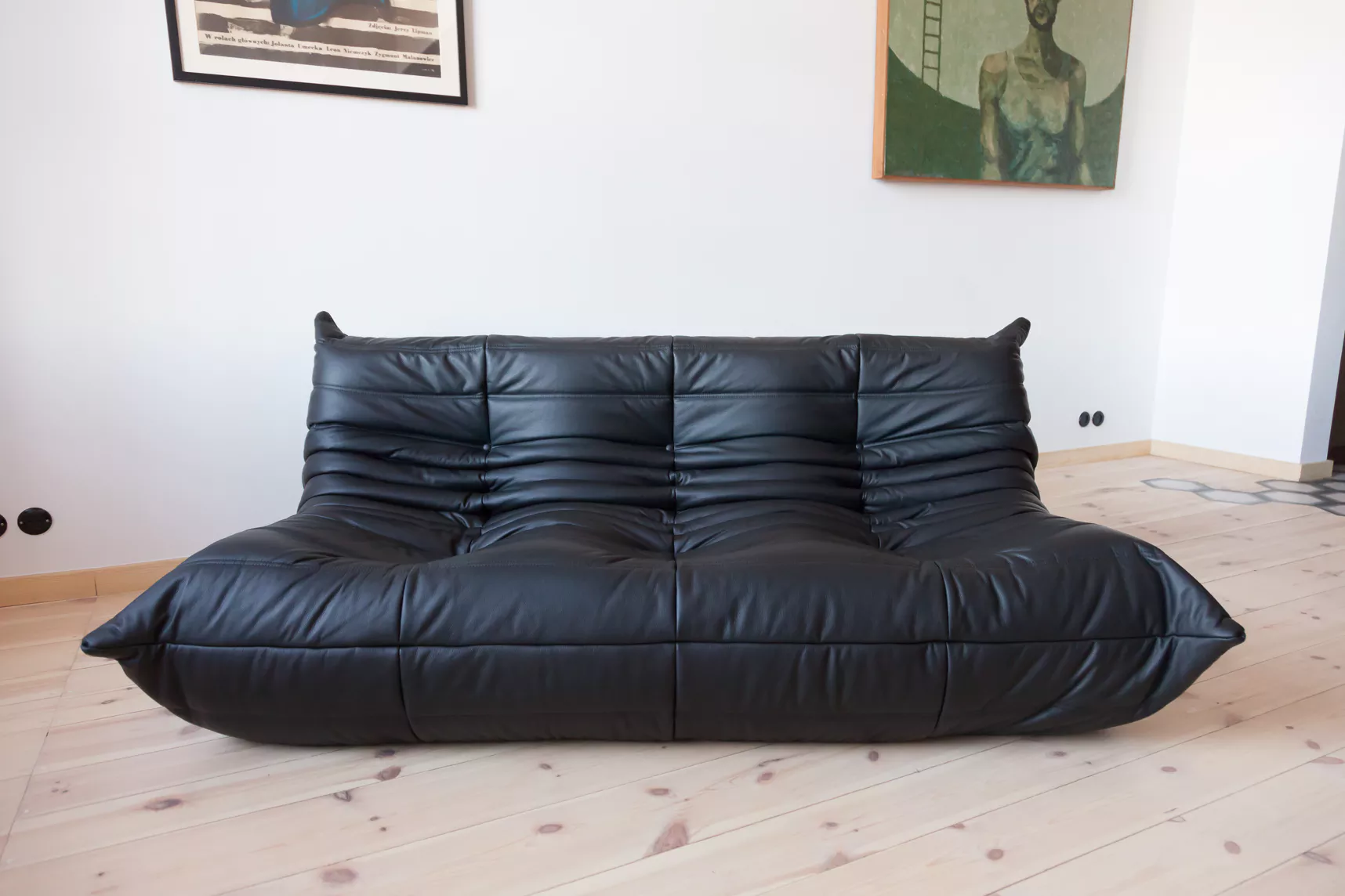 Togo Lounge Set 4-piece. Madras Leather Black