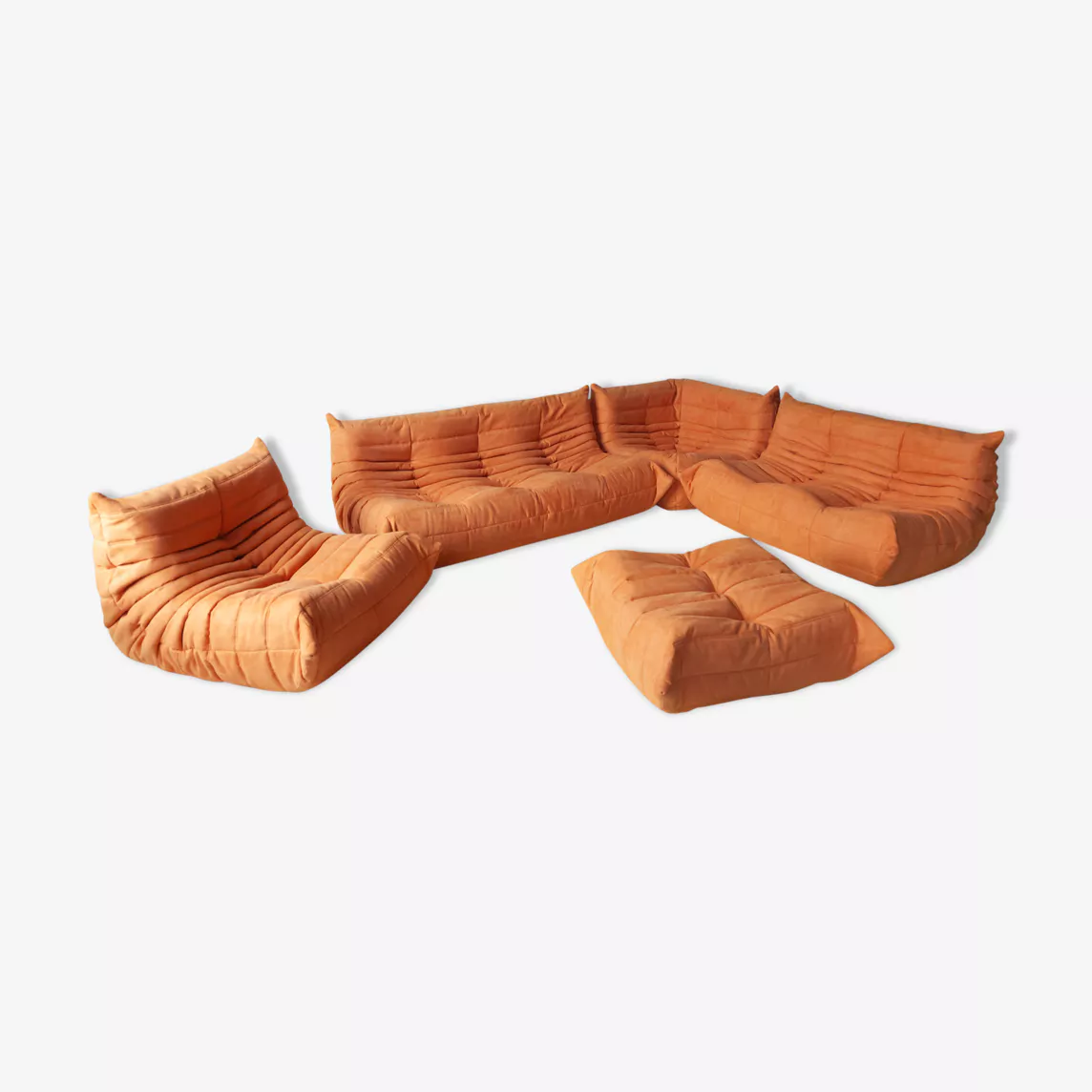 Togo Lounge Set 5-pc. Textile Pastel Orange