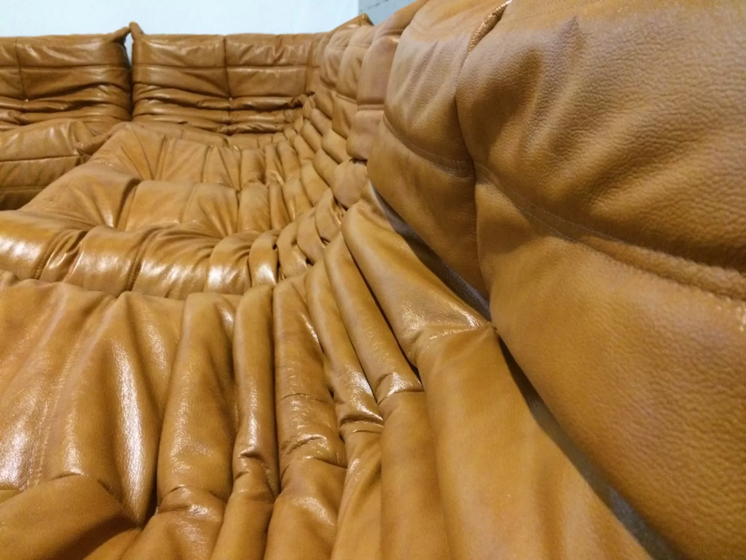 Togo Lounge Set 5-tlg. Glattleder Beige
