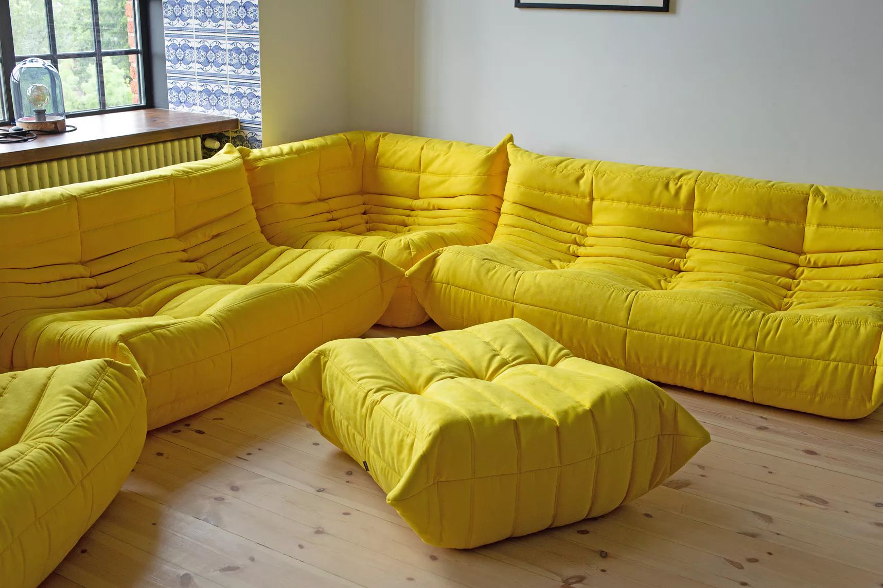 Togo Lounge Set 5-pc. Textile Lemon Yellow