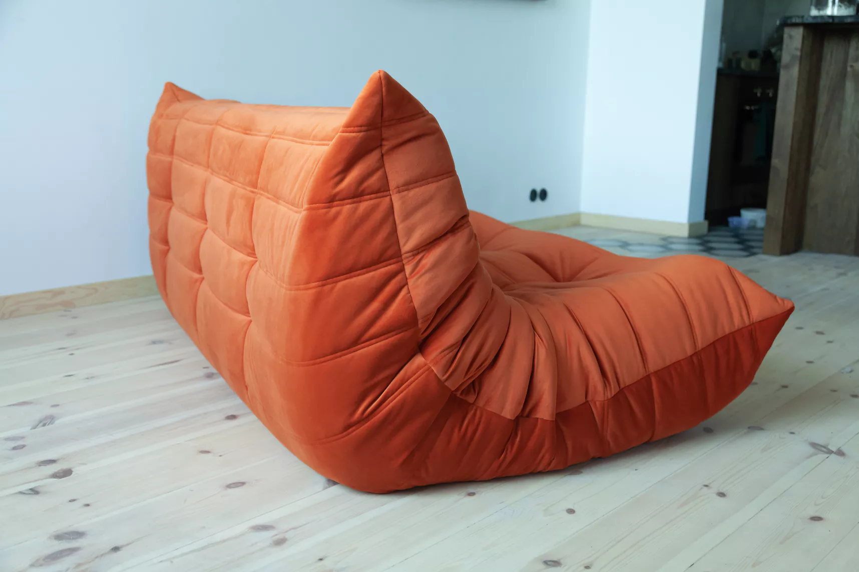 Togo Sofa 3-Sitzer Samt Orange