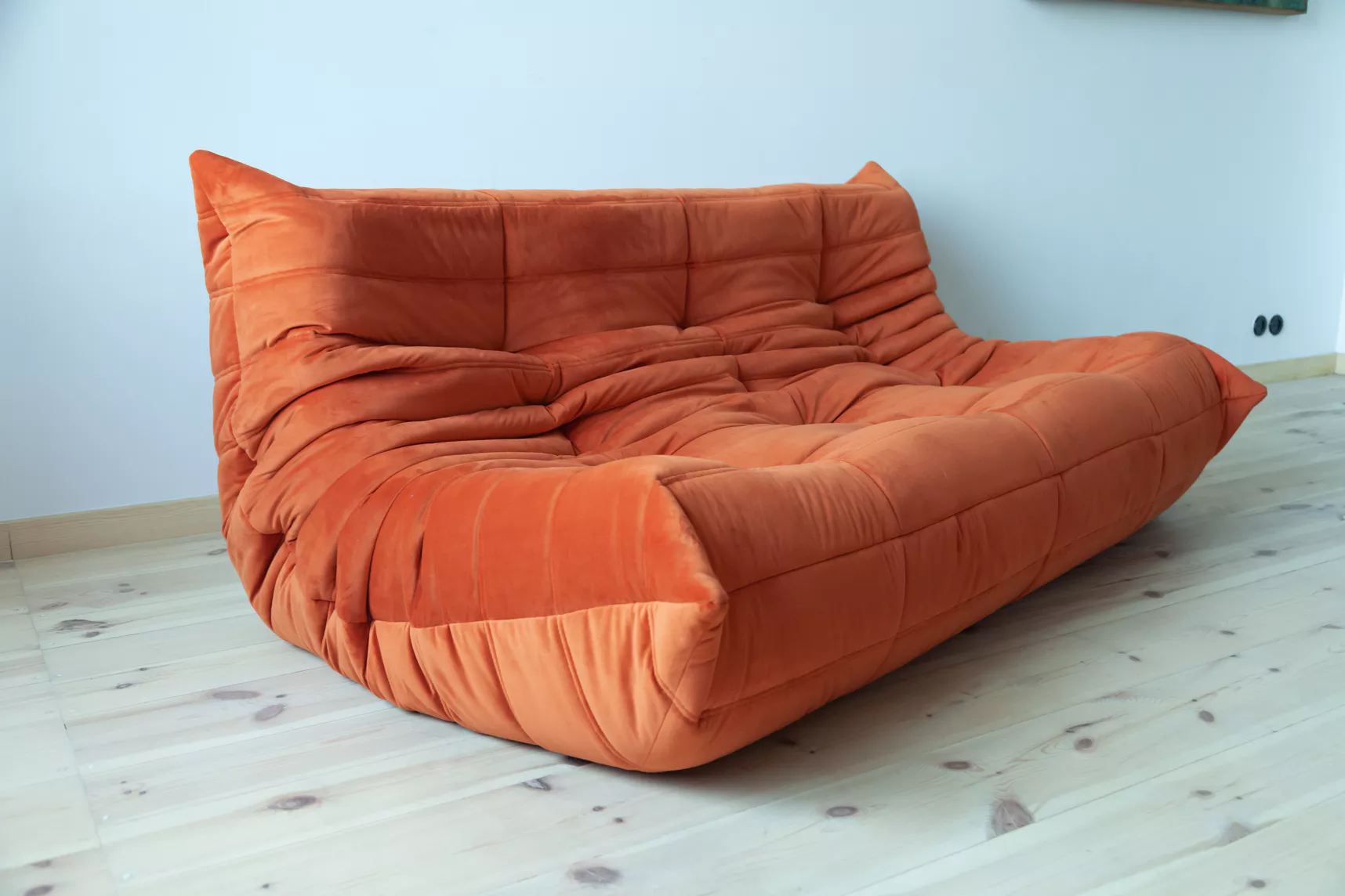 Togo Sofa 3-Sitzer Samt Orange