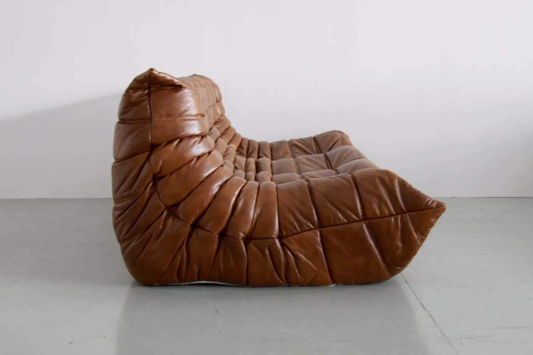 Togo Sofa 3-Sitzer Glattleder Cognac Braun