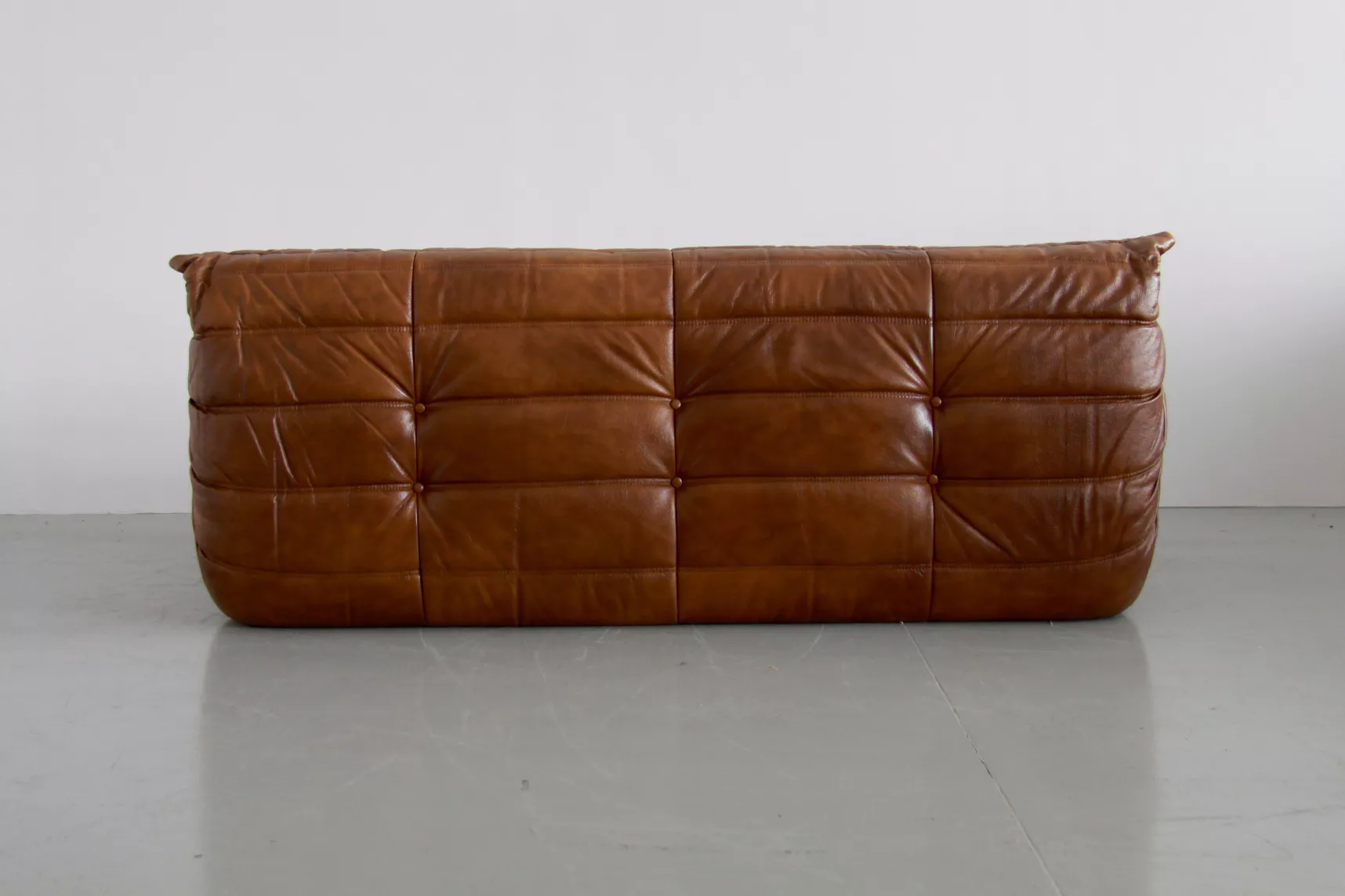 Togo Sofa 3-Sitzer Glattleder Cognac Braun