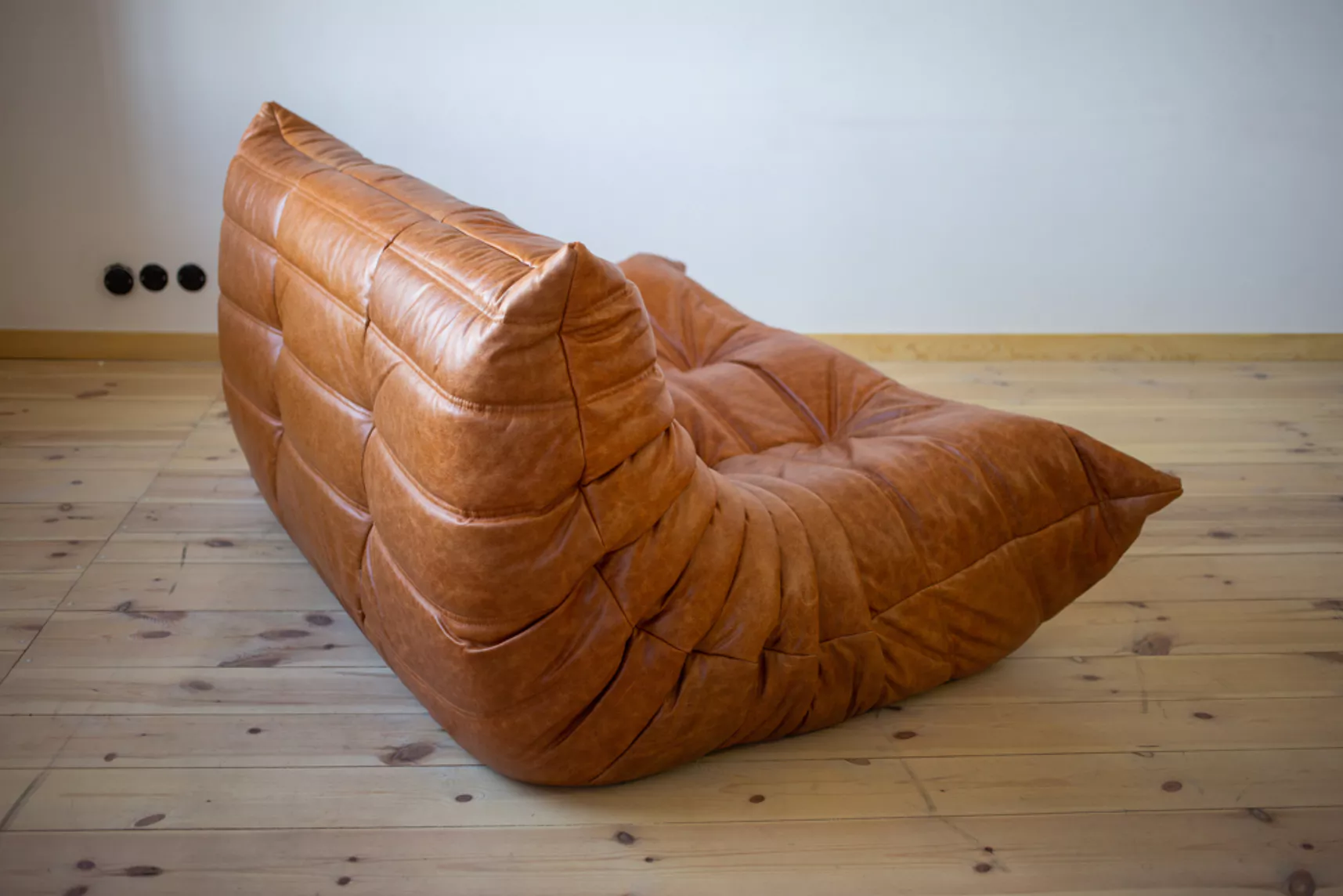 Togo Sofa 2-seater Pull-Up-Leather Pine Brown
