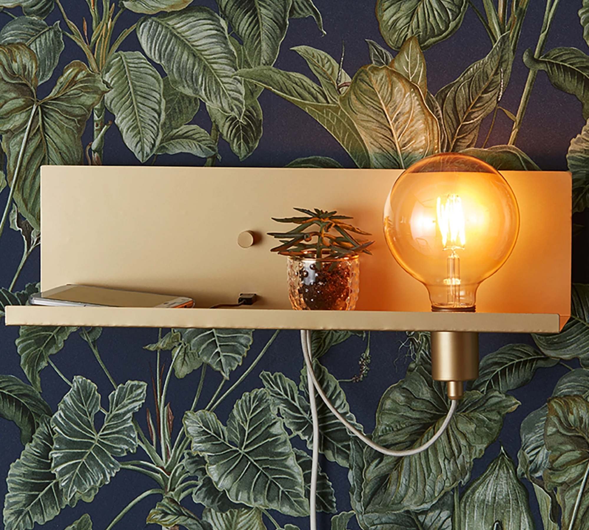 Multifunktionale Wandleuchte Gold