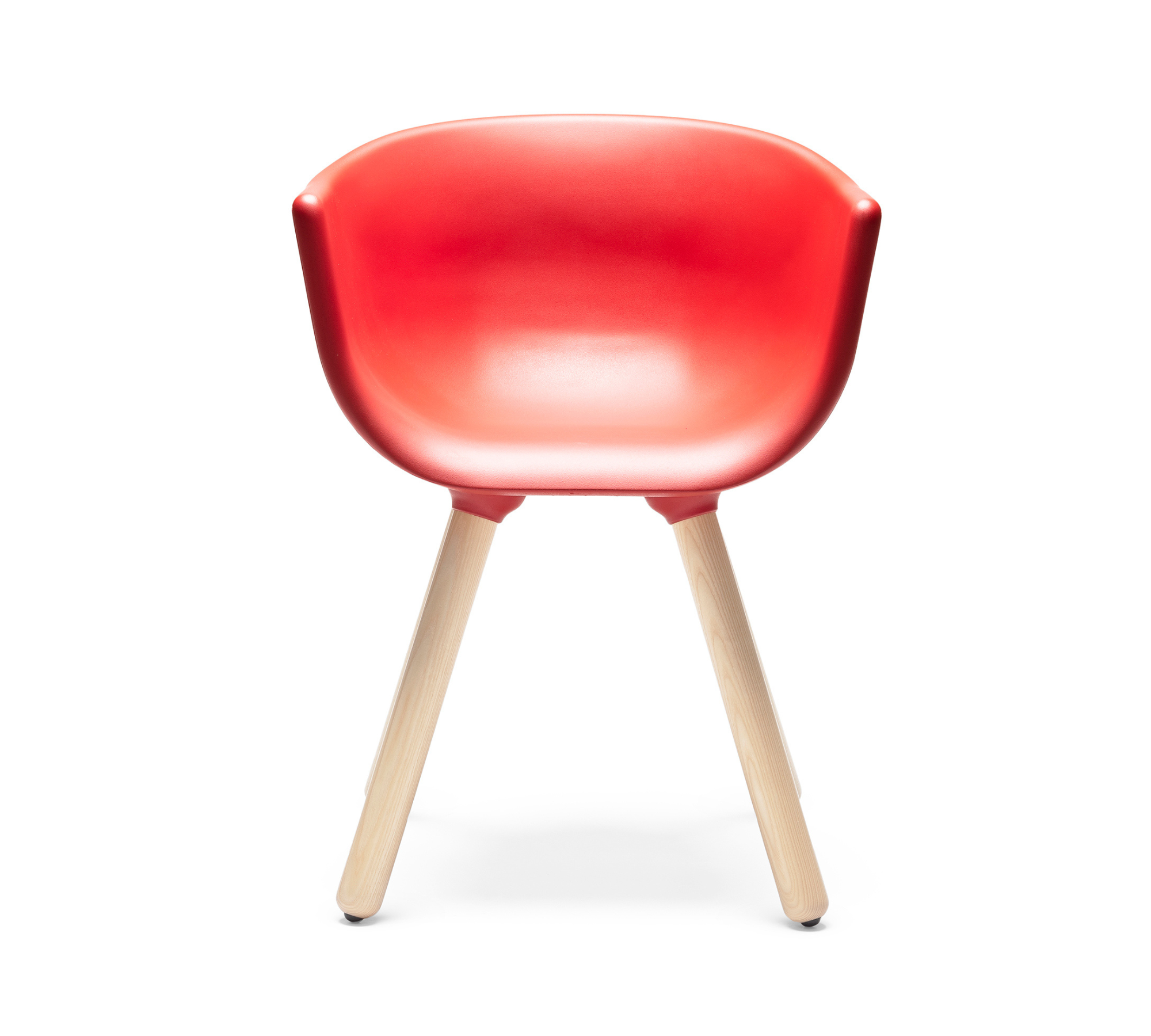 Tulip S Armchair Plastic Wood Red