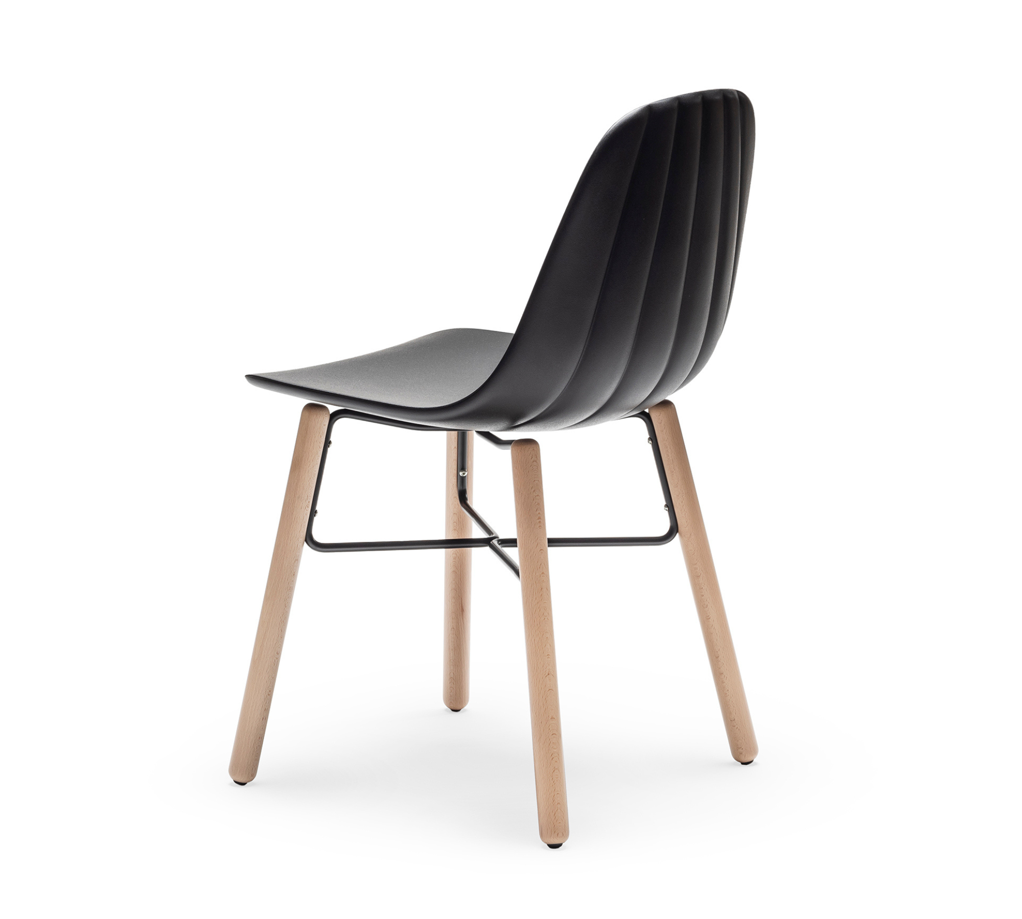 Babah W chair plastic wood black