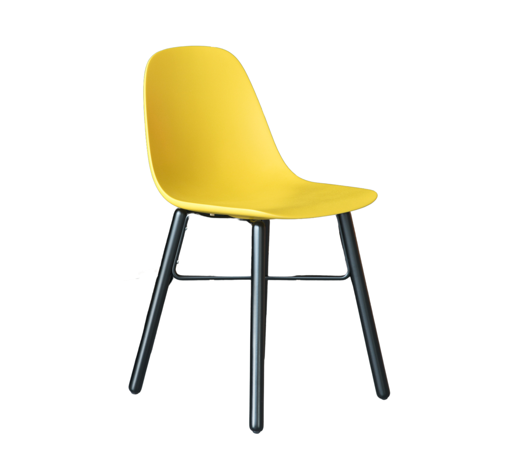 Babah W Chair Plastic Wood Yellow