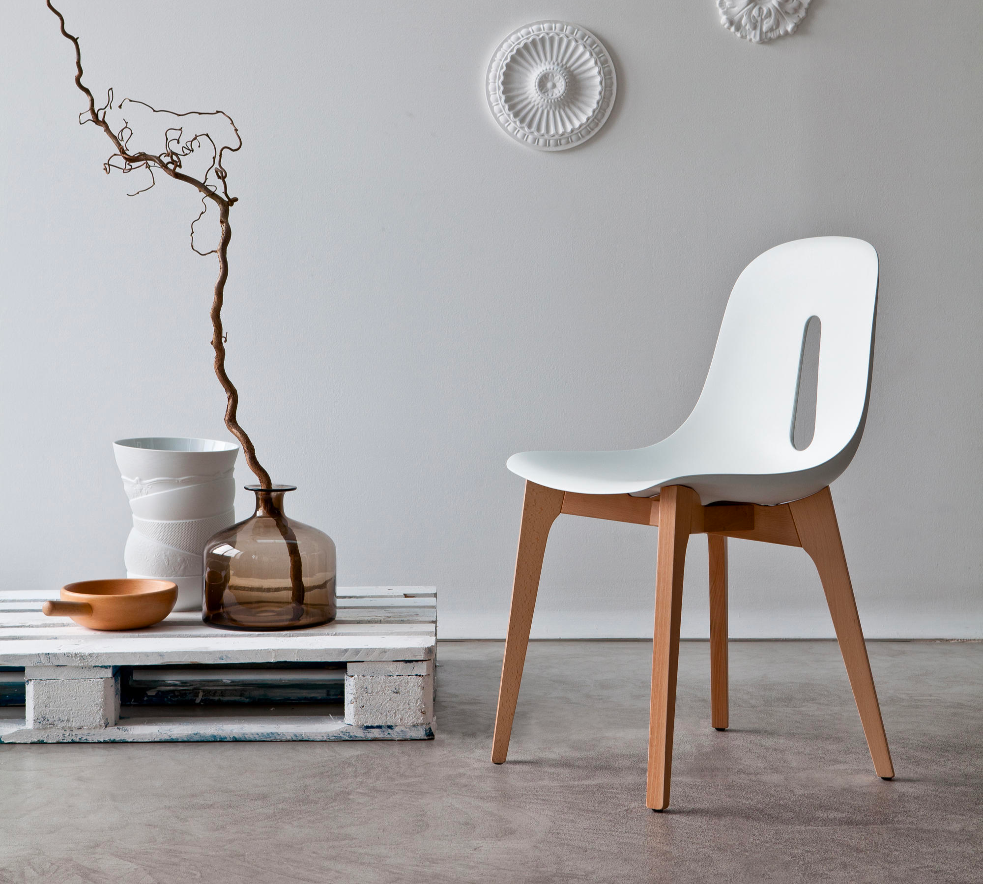 Gotham W Chair Plastic Wood Blue