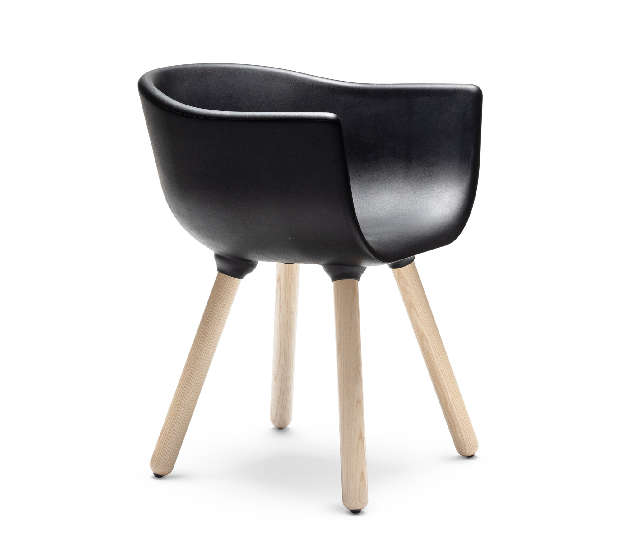 Tulip S Armchair Plastic Wood Black