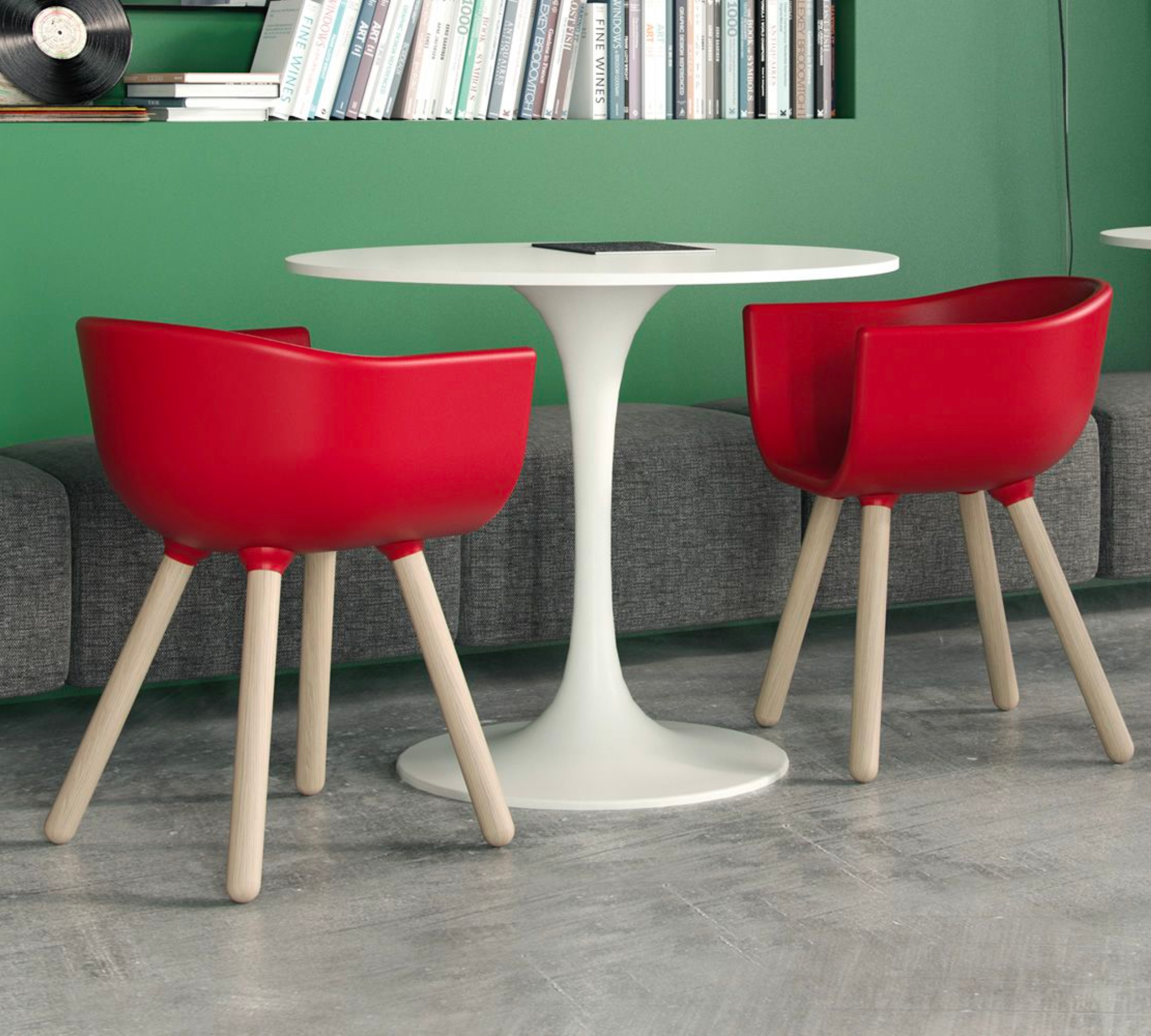 Tulip S Armchair Plastic Wood Black