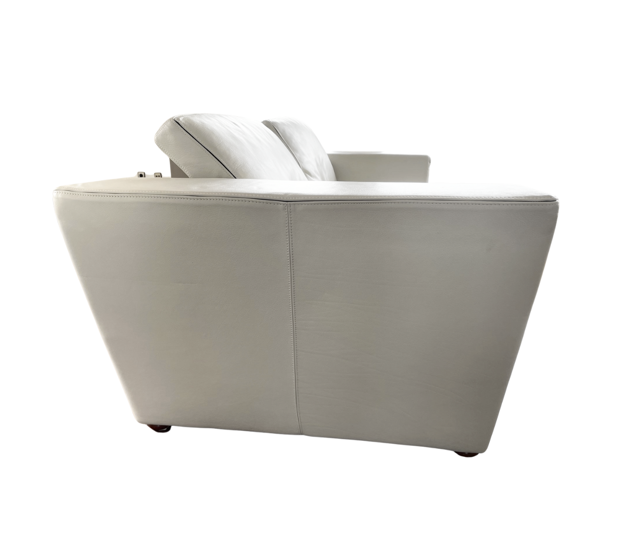Sofa Leather Wood Grey