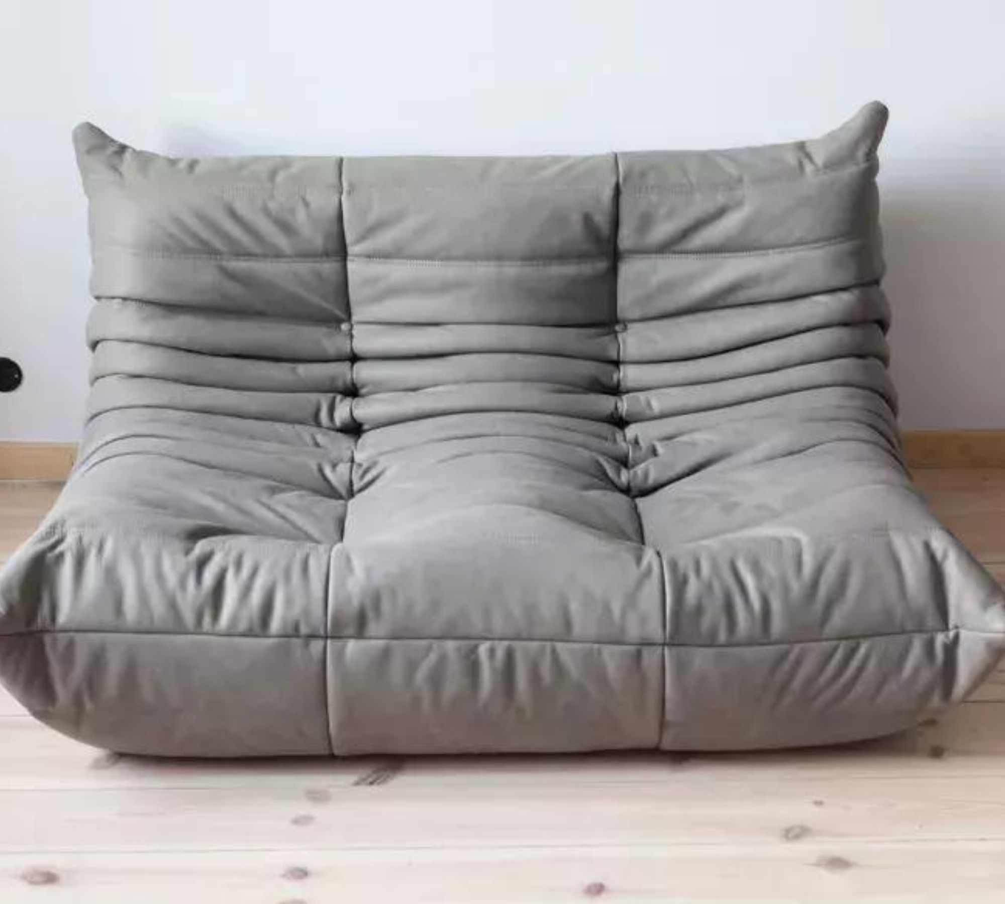 Togo Sofa 2-Sitzer Leder Grau