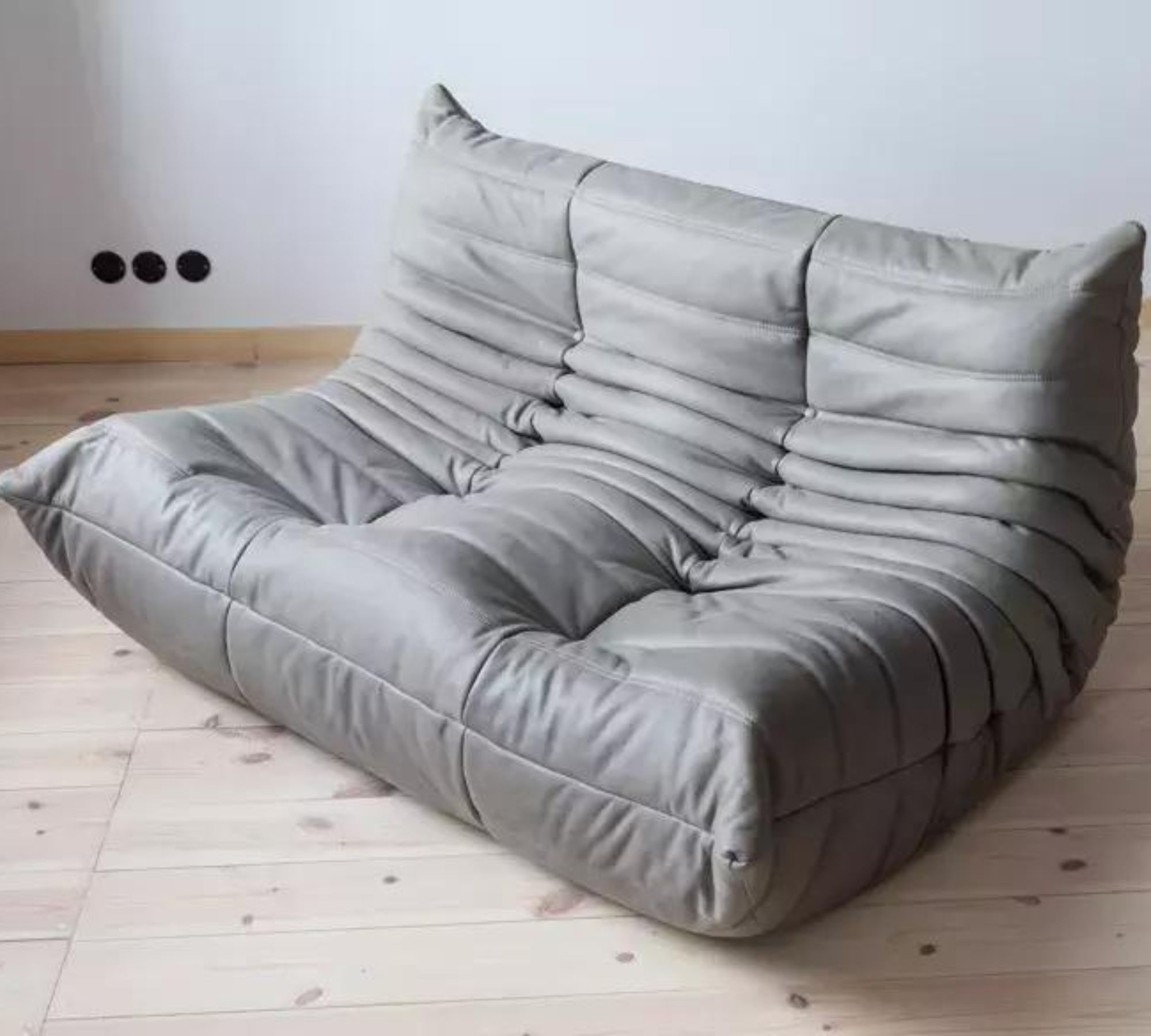 Togo Sofa 2-Sitzer Leder Grau
