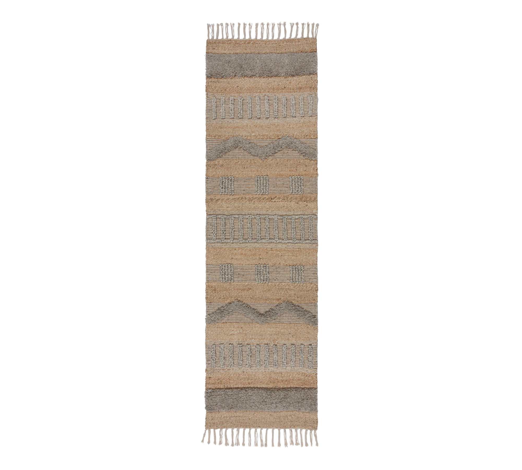 Medina Jute Läufer Natur Grau 60x230cm
