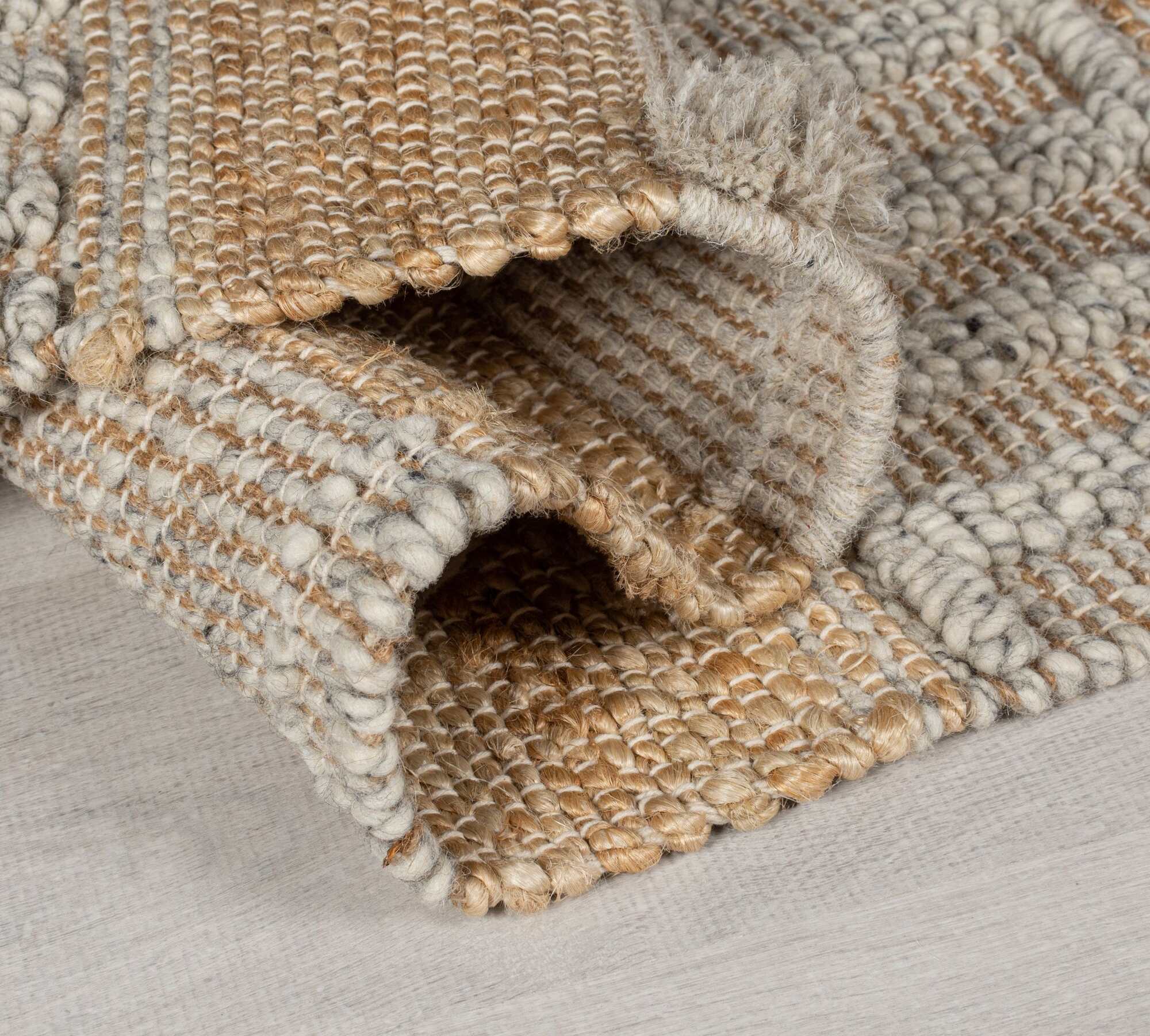 Medina Jute Läufer Natur Grau 60x230cm