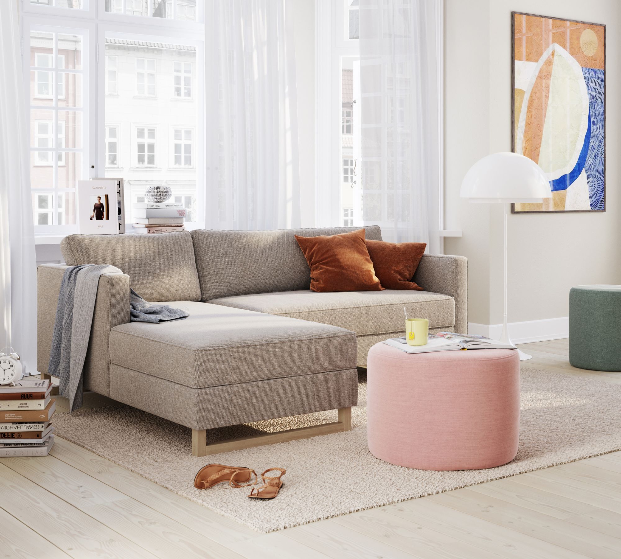 Madison sofa bed chaise longue left Agnes Brown