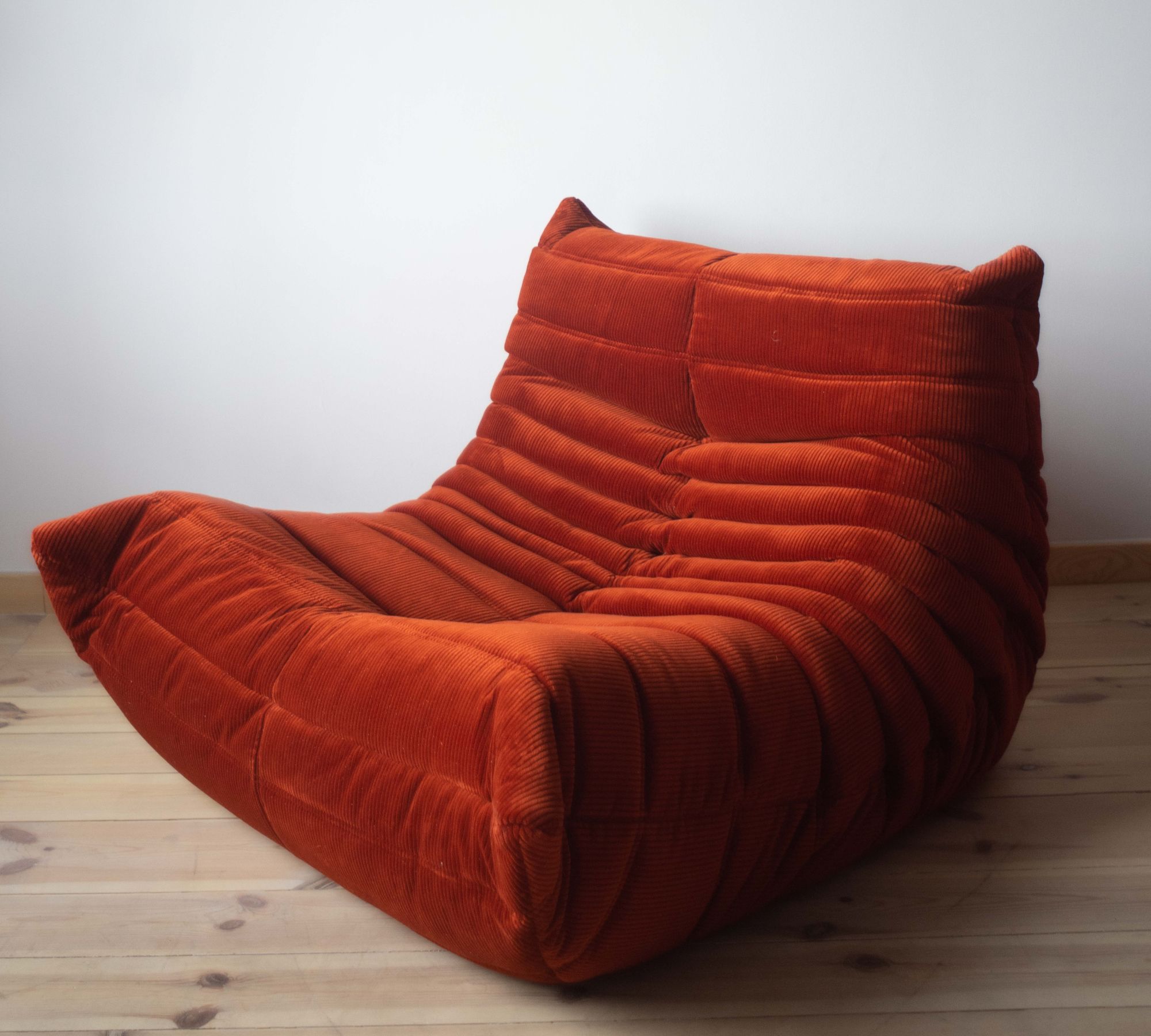 Togo Armchair Cord Amber Orange