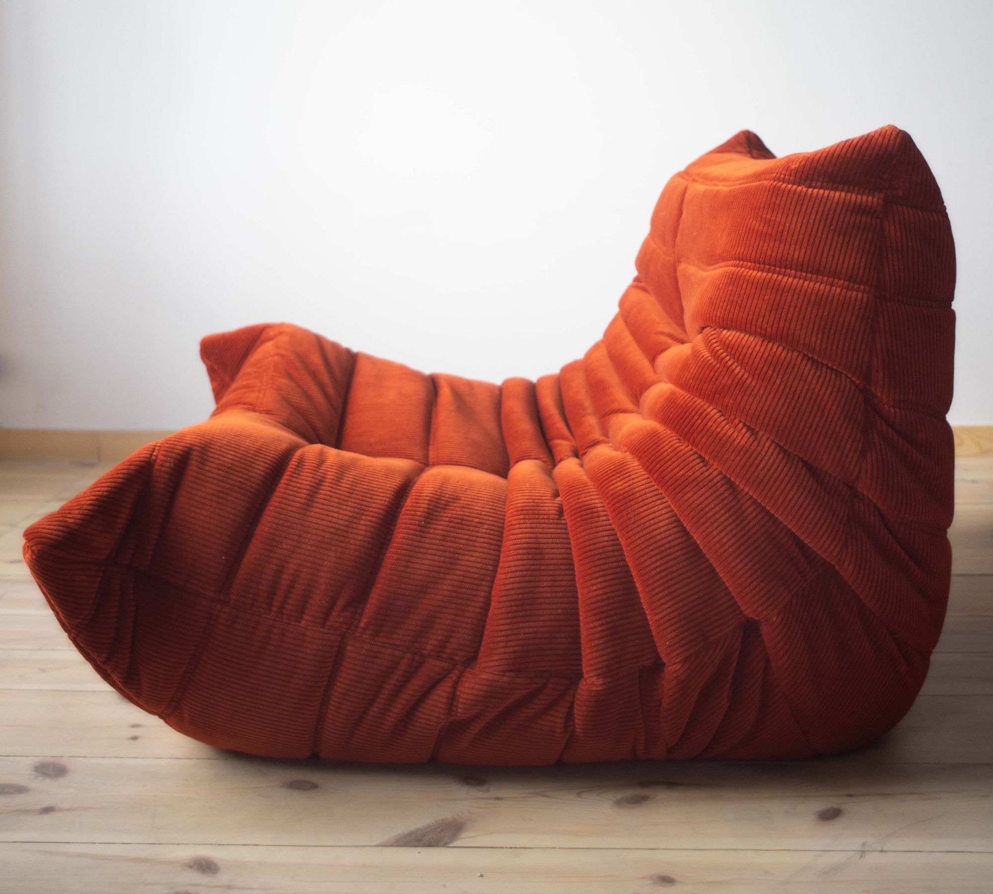 Togo Armchair Cord Amber Orange
