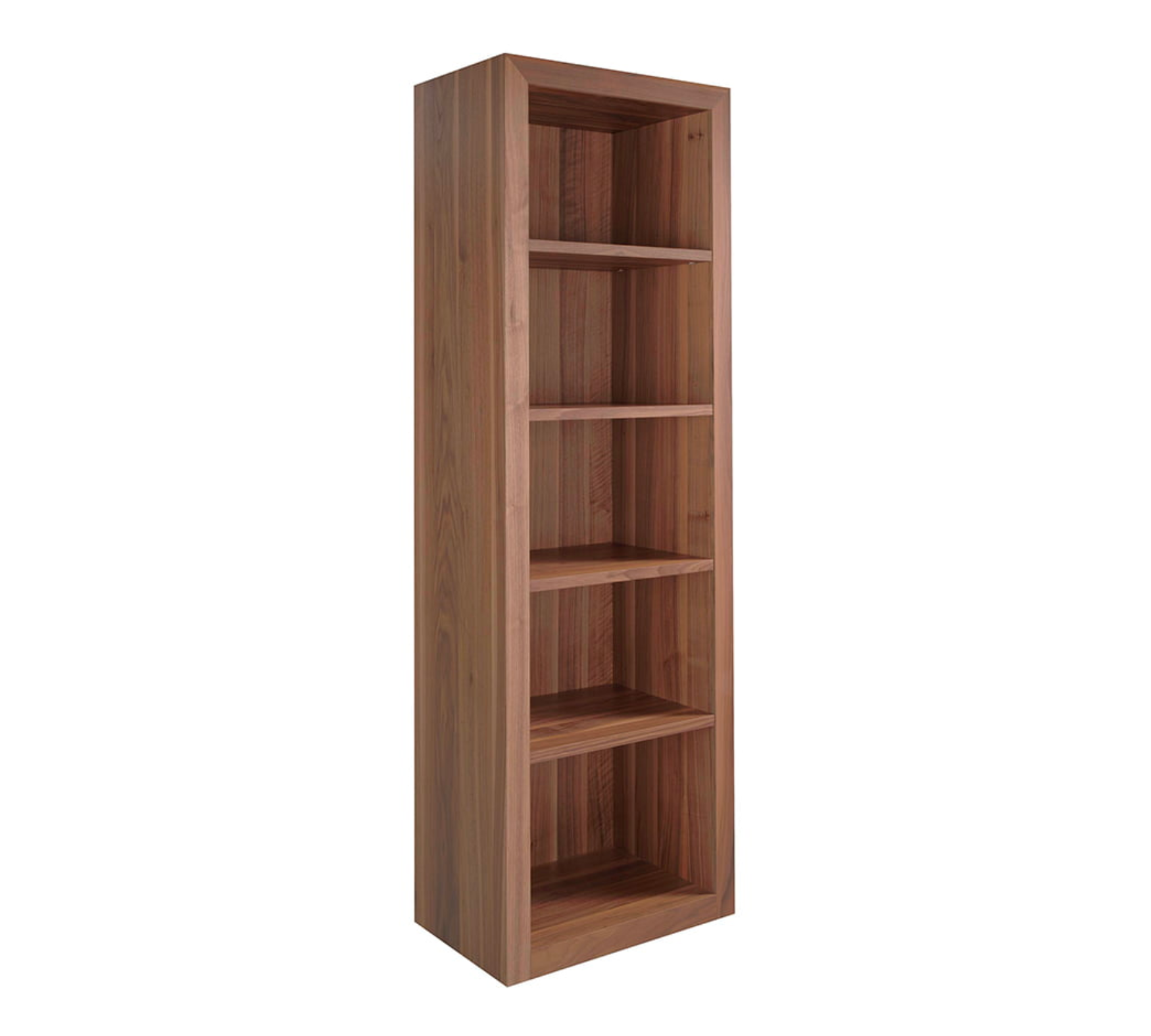 Walnut veneer bookshelf