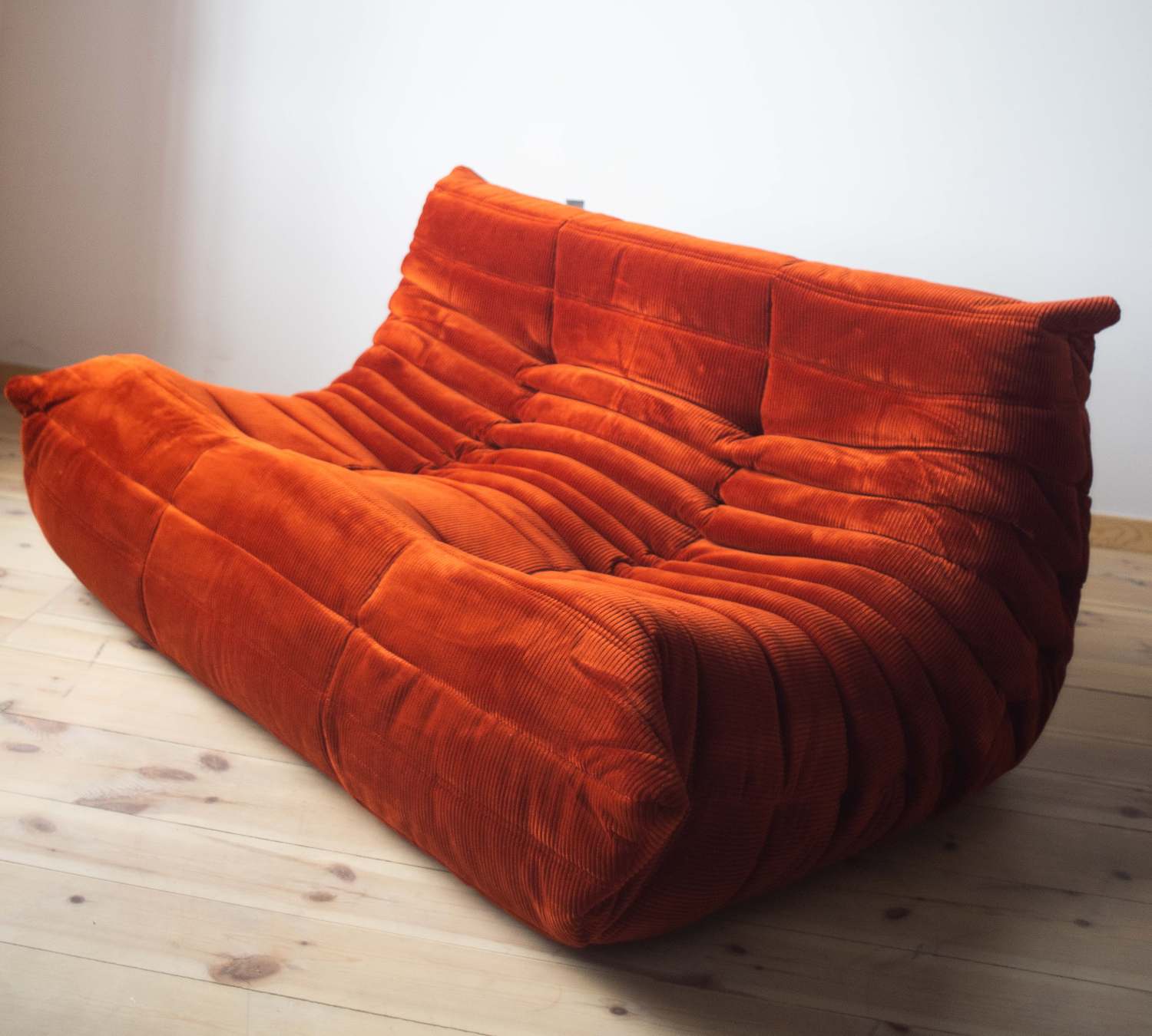 Togo Sofa 2-seater Cord Amber Orange