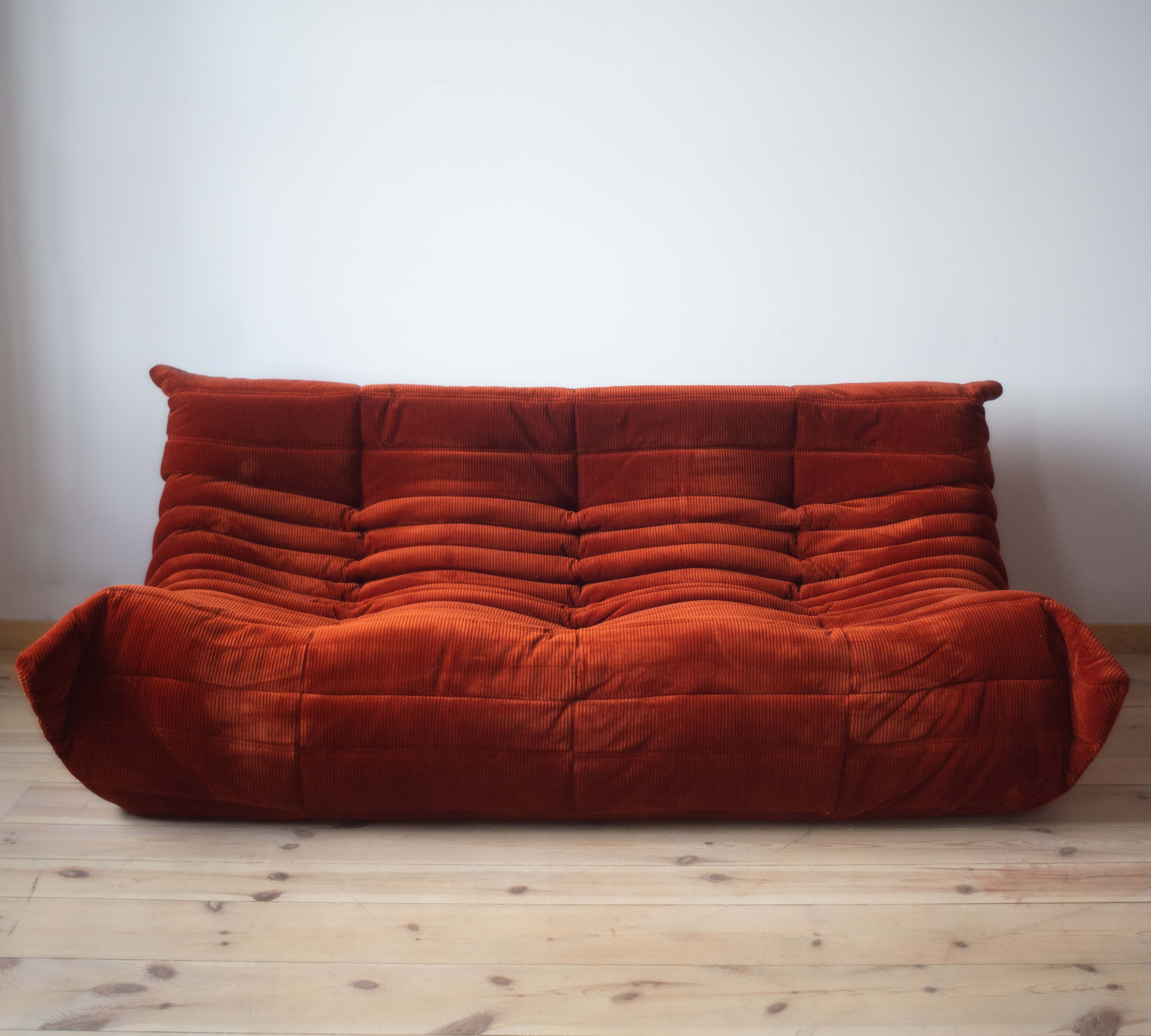 Togo Sofa 3-seater Cord Amber Orange