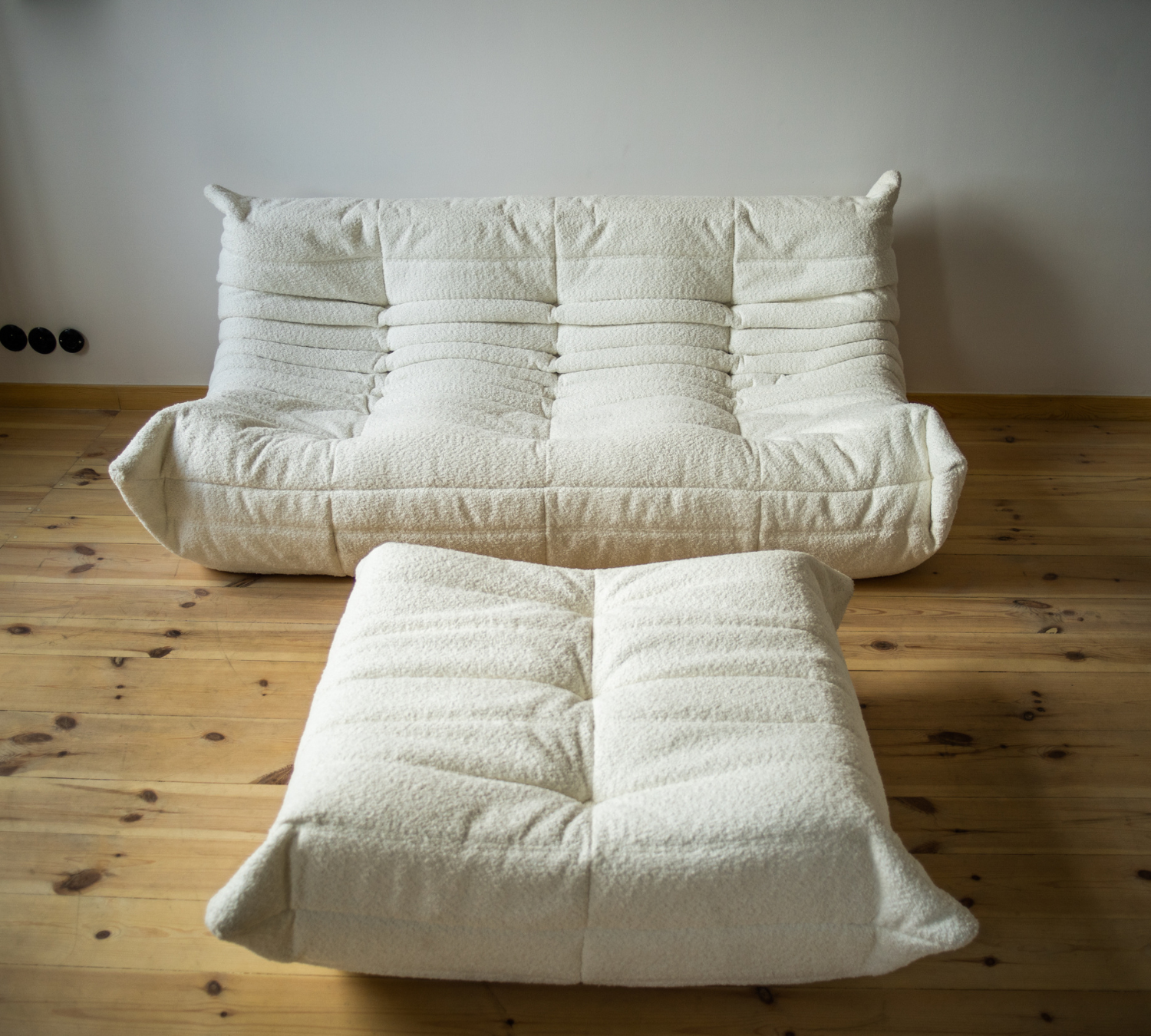 Togo Lounge Set 2 pezzi Bouclé Bianco