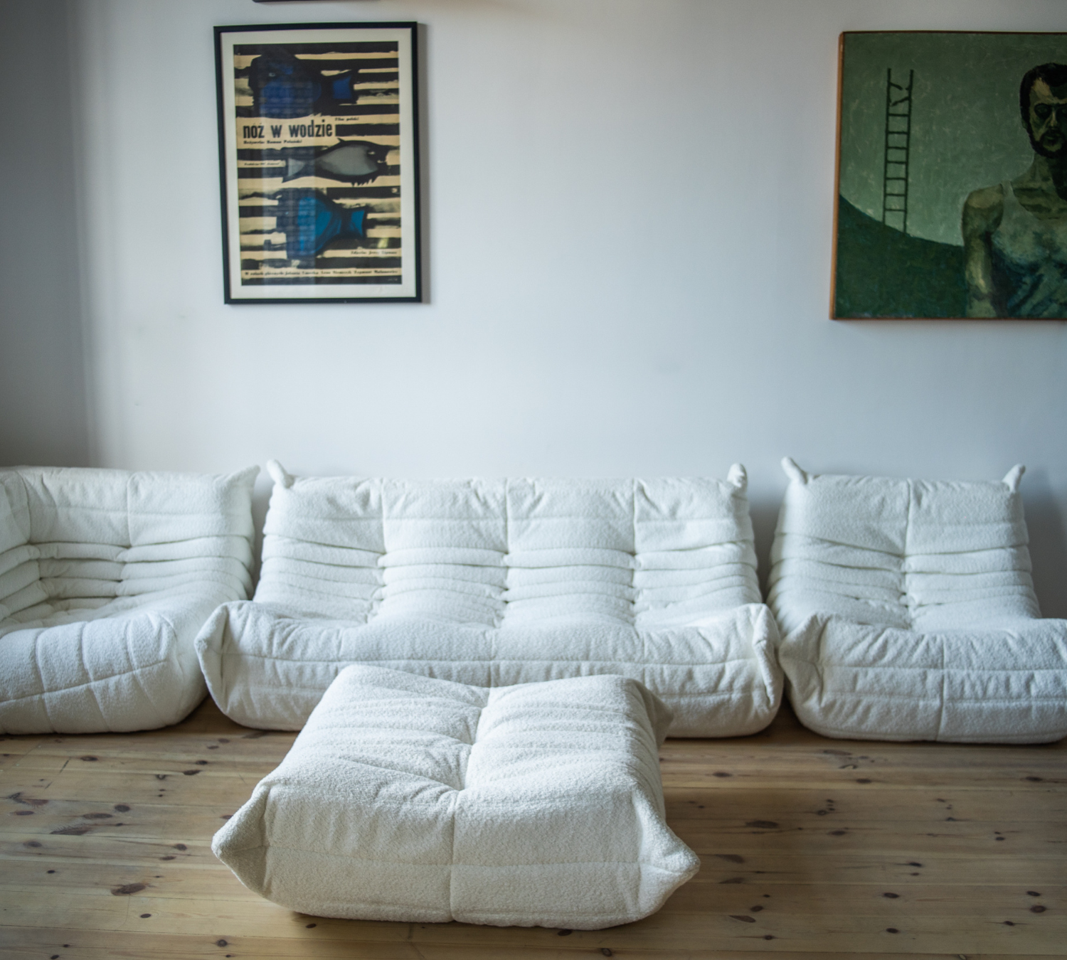 Togo Lounge Set 4-pc. Bouclé White