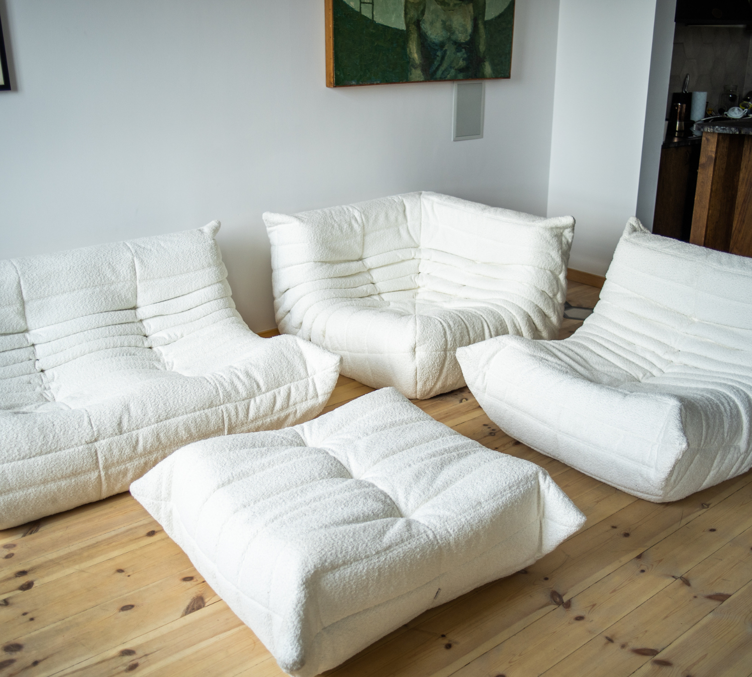 Togo Lounge Set 4-pc. Bouclé White