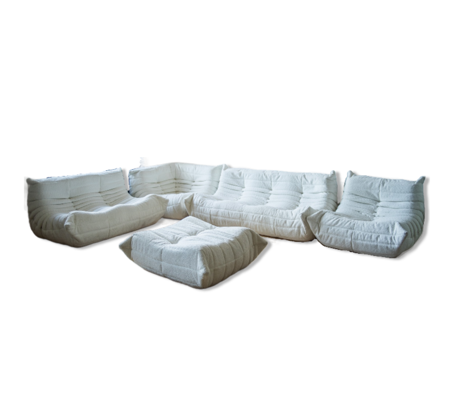 Togo Lounge Set 5-piece. Bouclé White