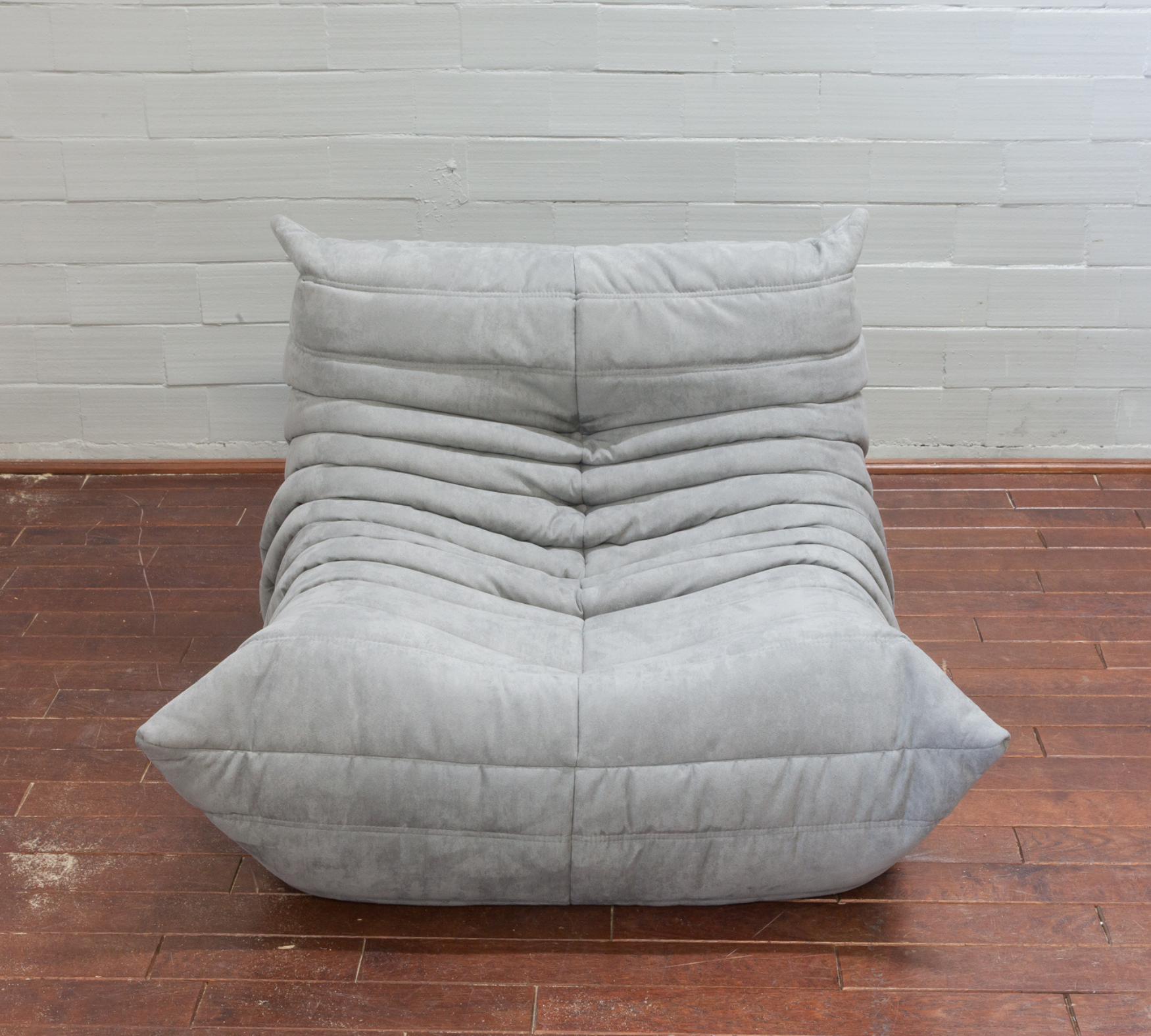 Togo Sessel und Ottoman Set Textil Hellgrau
