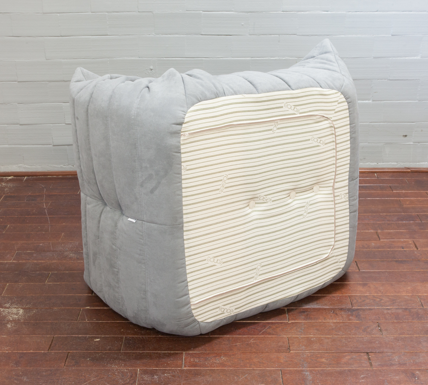 Togo Sessel und Ottoman Set Textil Hellgrau