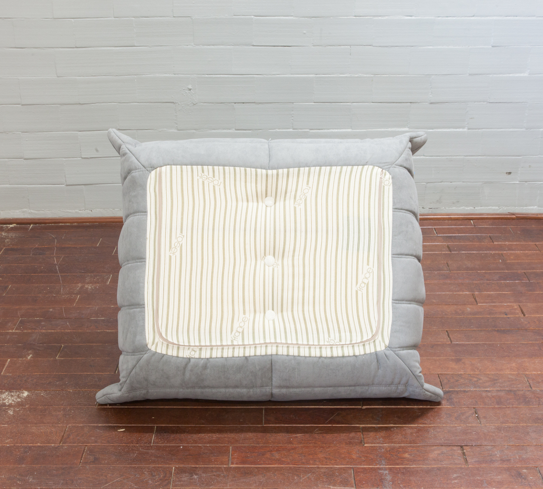 Togo Sessel und Ottoman Set Textil Hellgrau