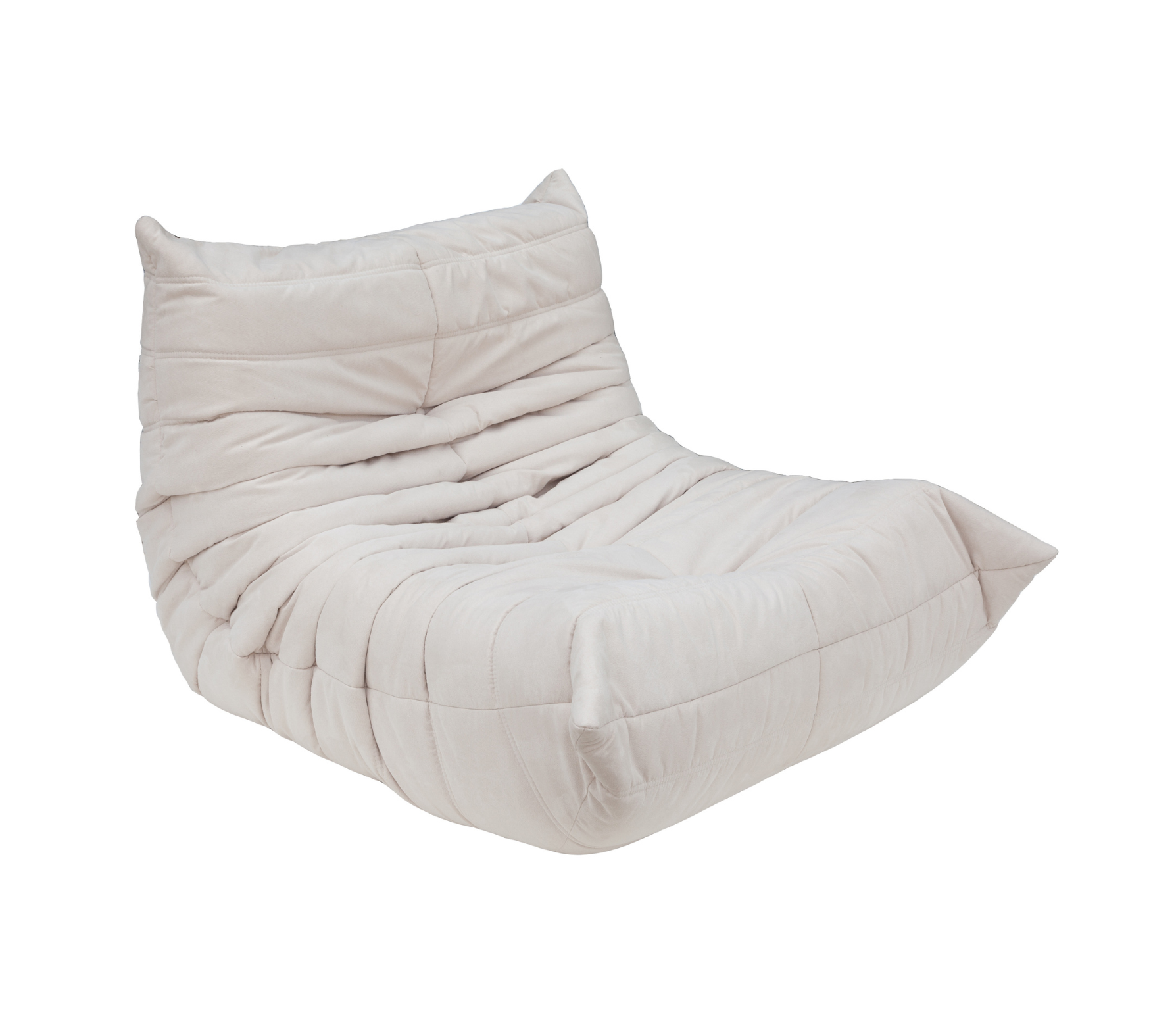 Togo Armchair and Ottoman Set Fabric Off-White