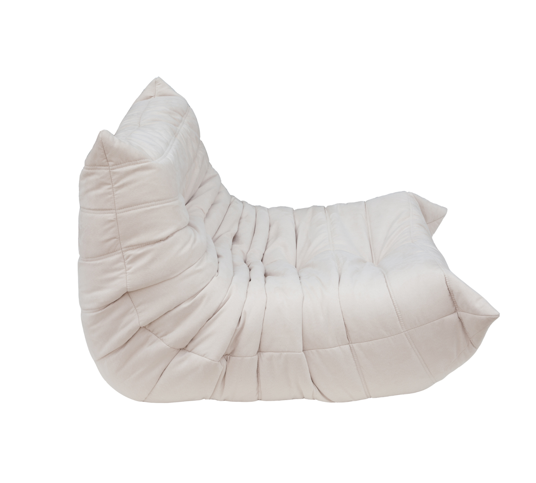 Togo Armchair and Ottoman Set Fabric Off-White