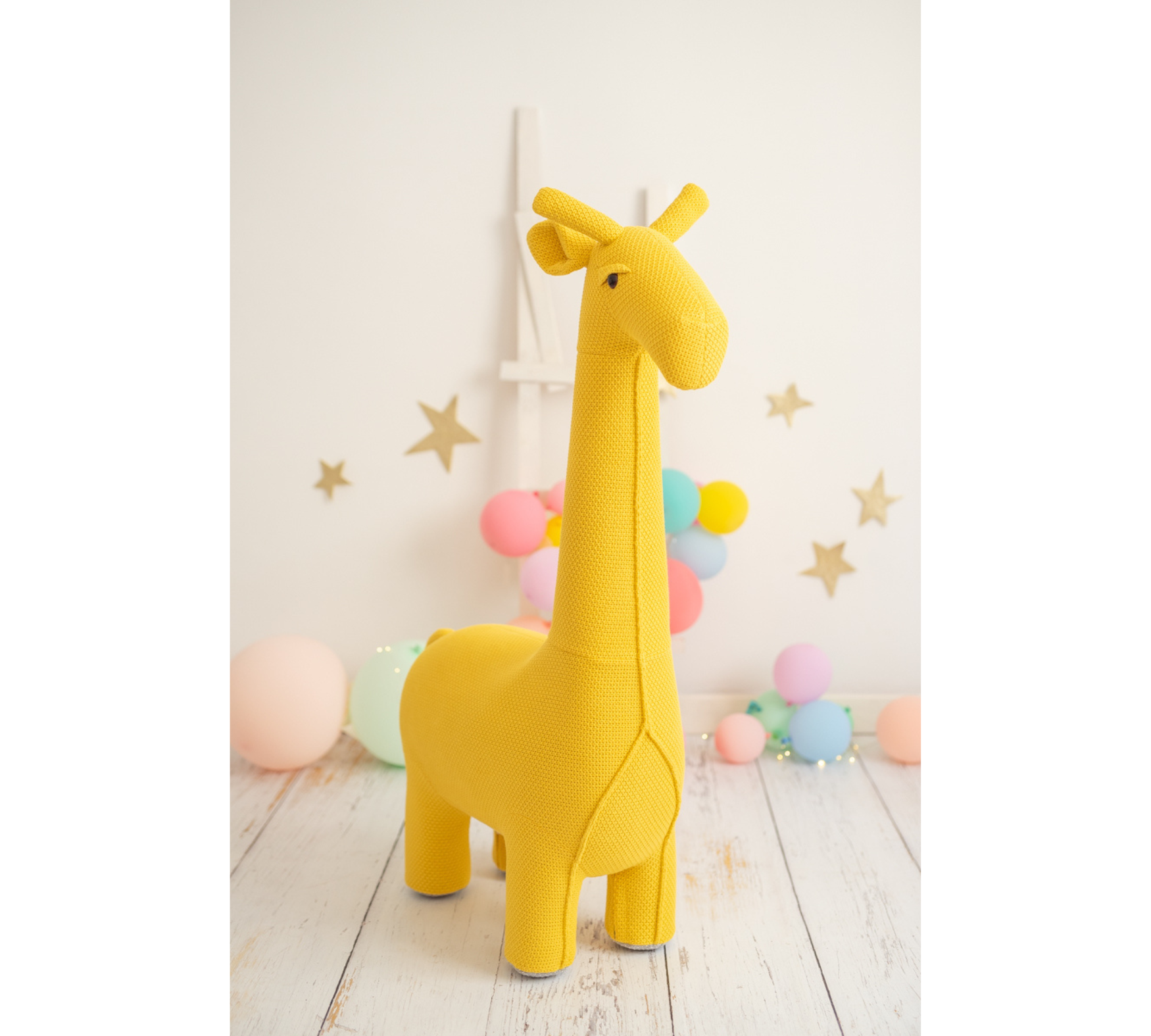 Giraffe Maxi Plush Toy Cotton Wood Yellow