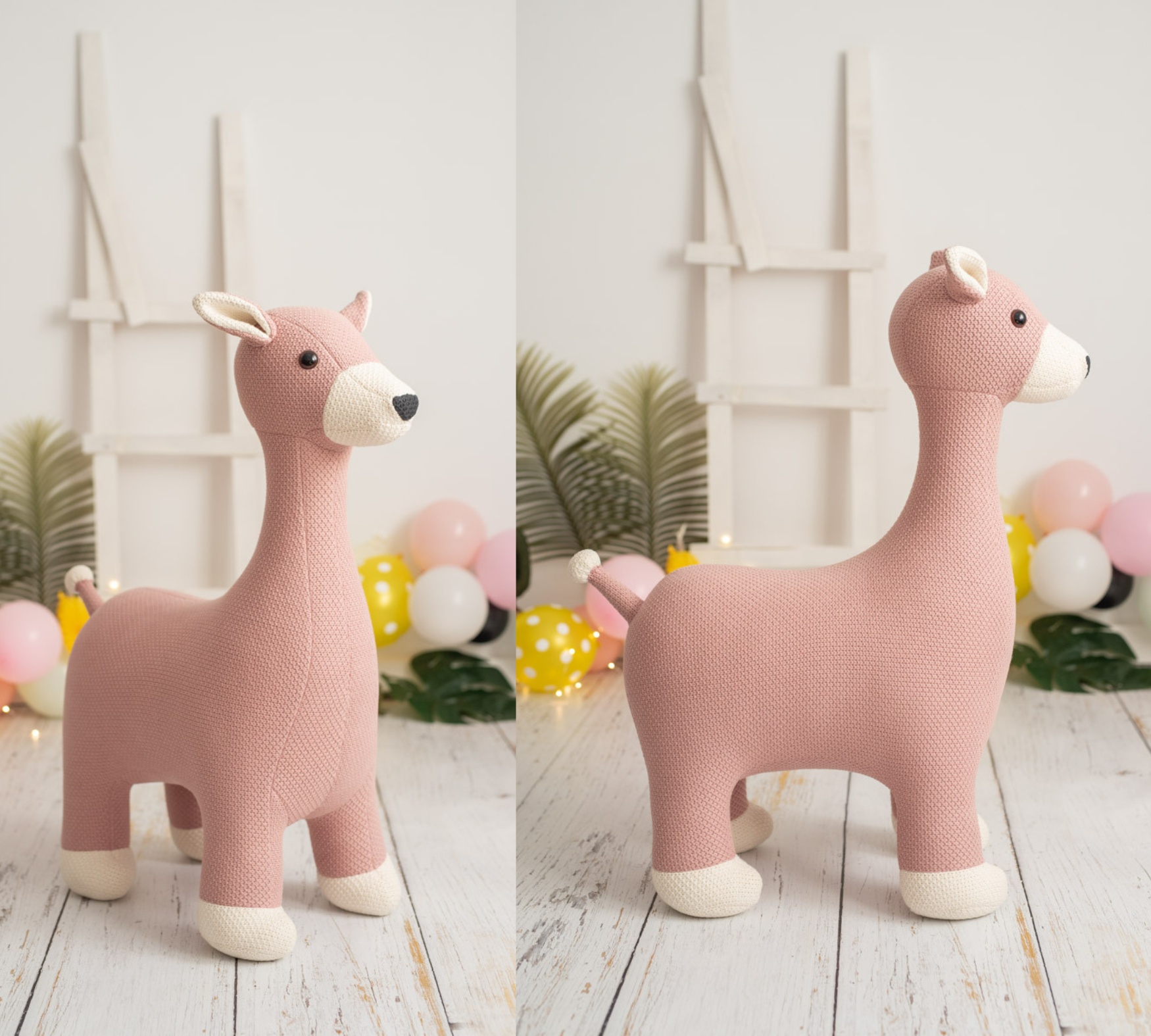 Deer Maxi Plush Toy Cotton Wood Pink