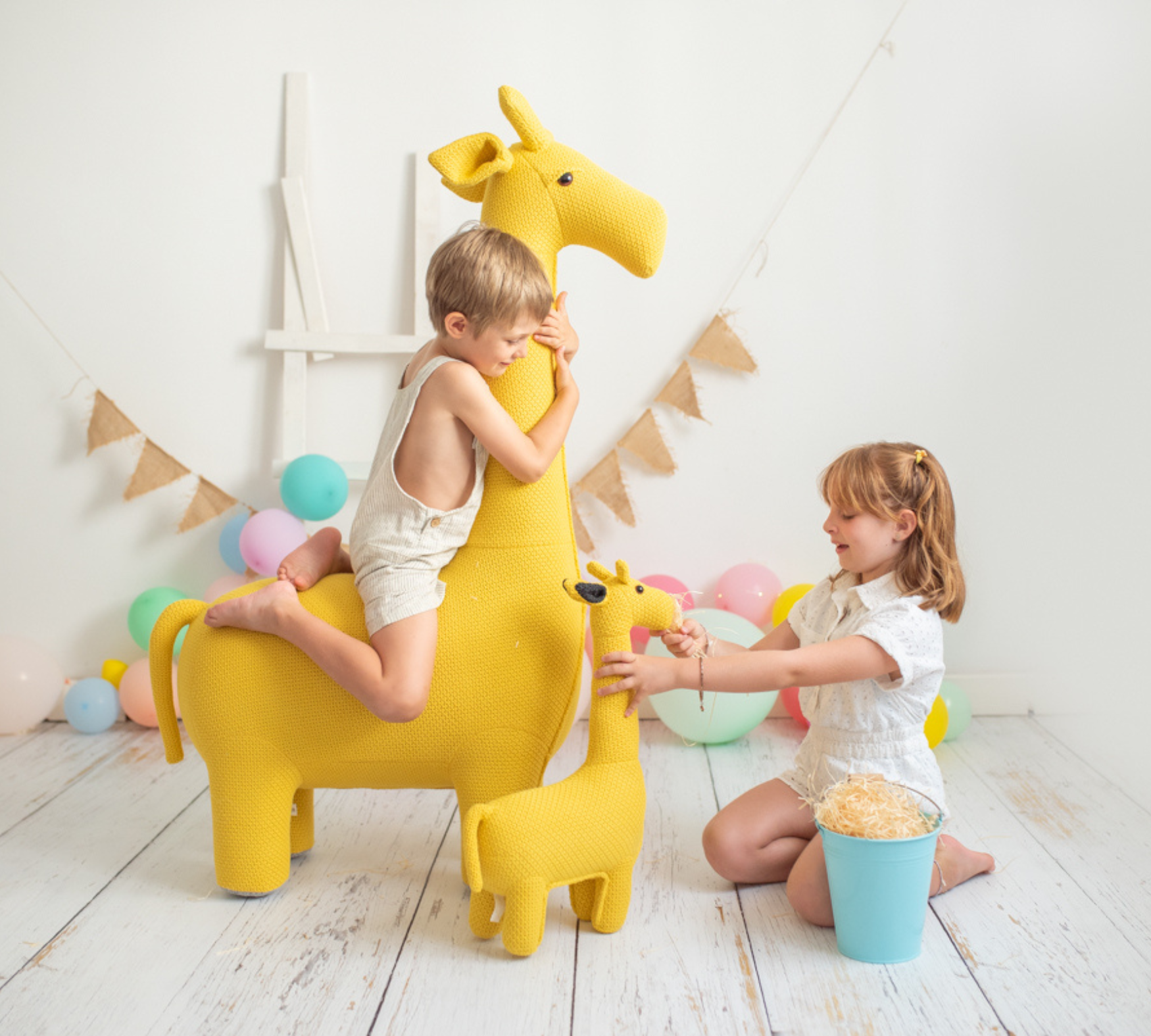 Giraffe Mini Plush Toy Cotton Yellow