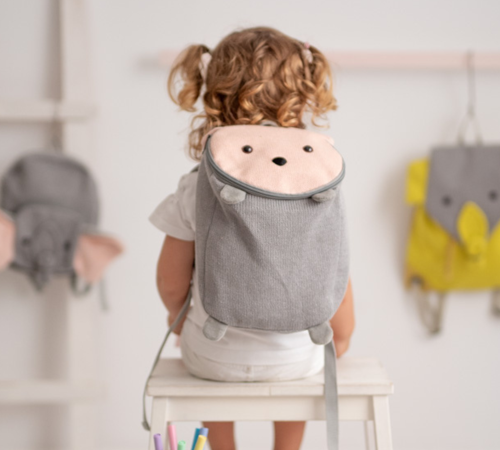 Mouse Backpack Cotton Grey