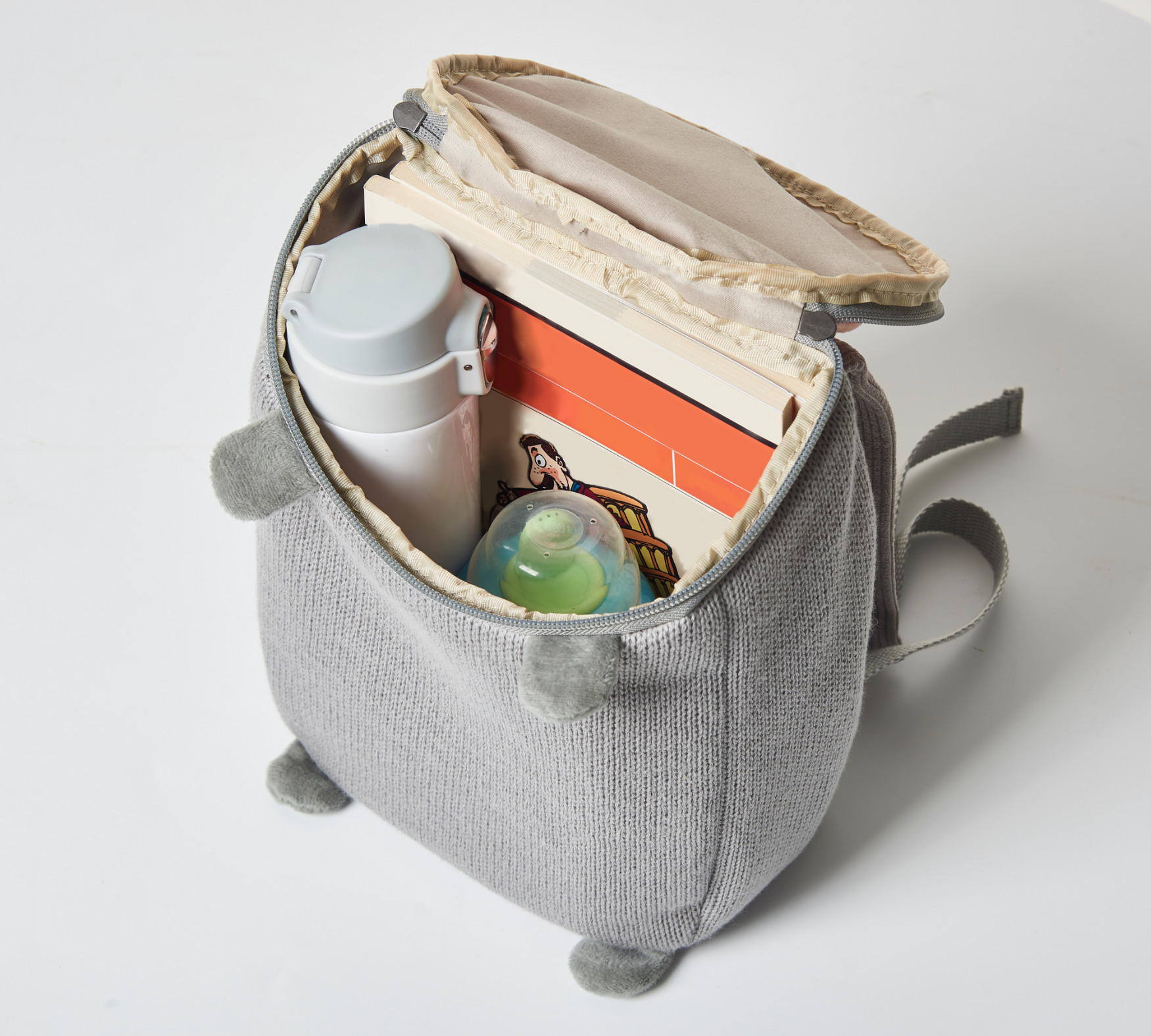 Mouse Backpack Cotton Grey