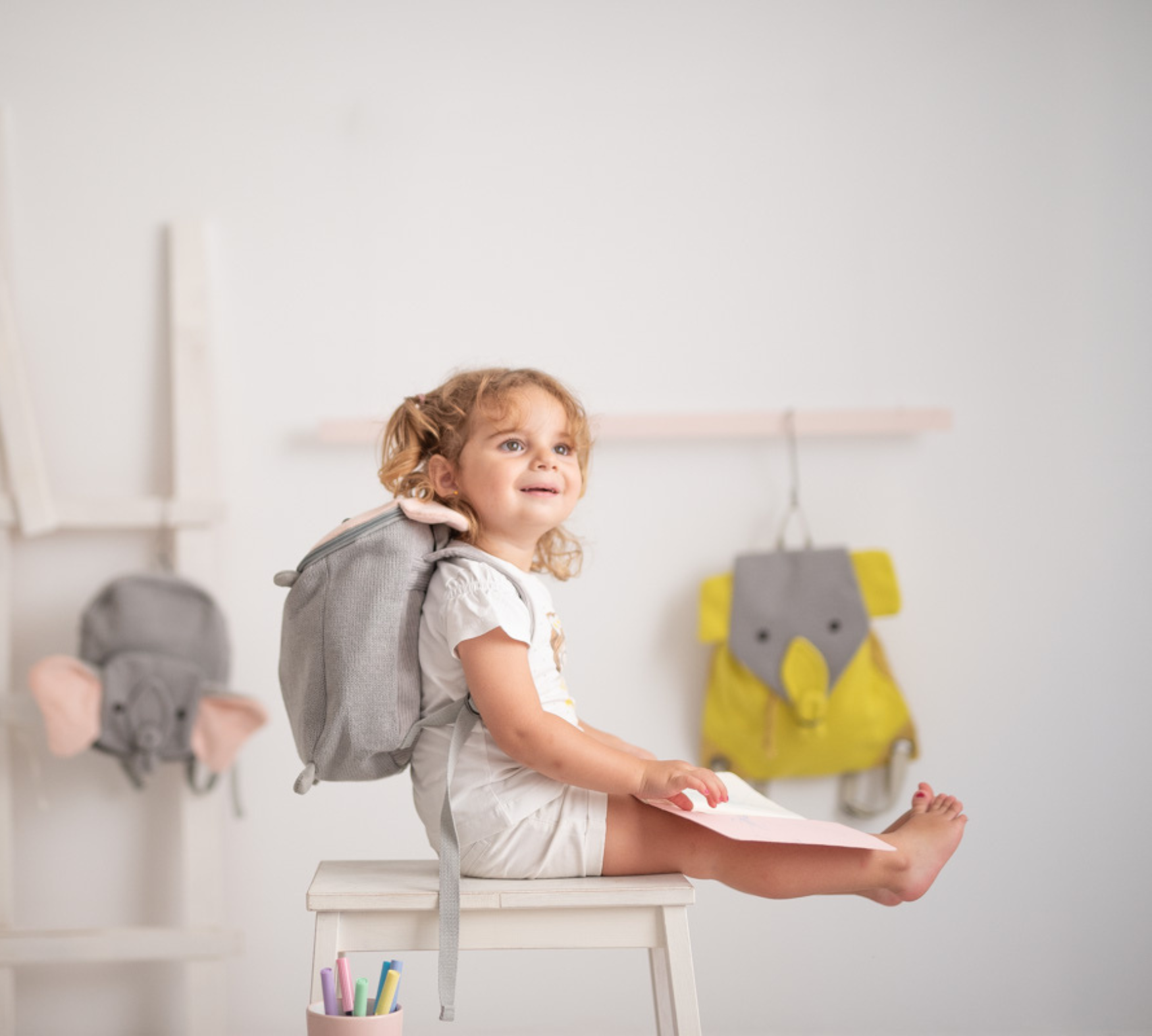 Mouse Backpack Cotton Grey