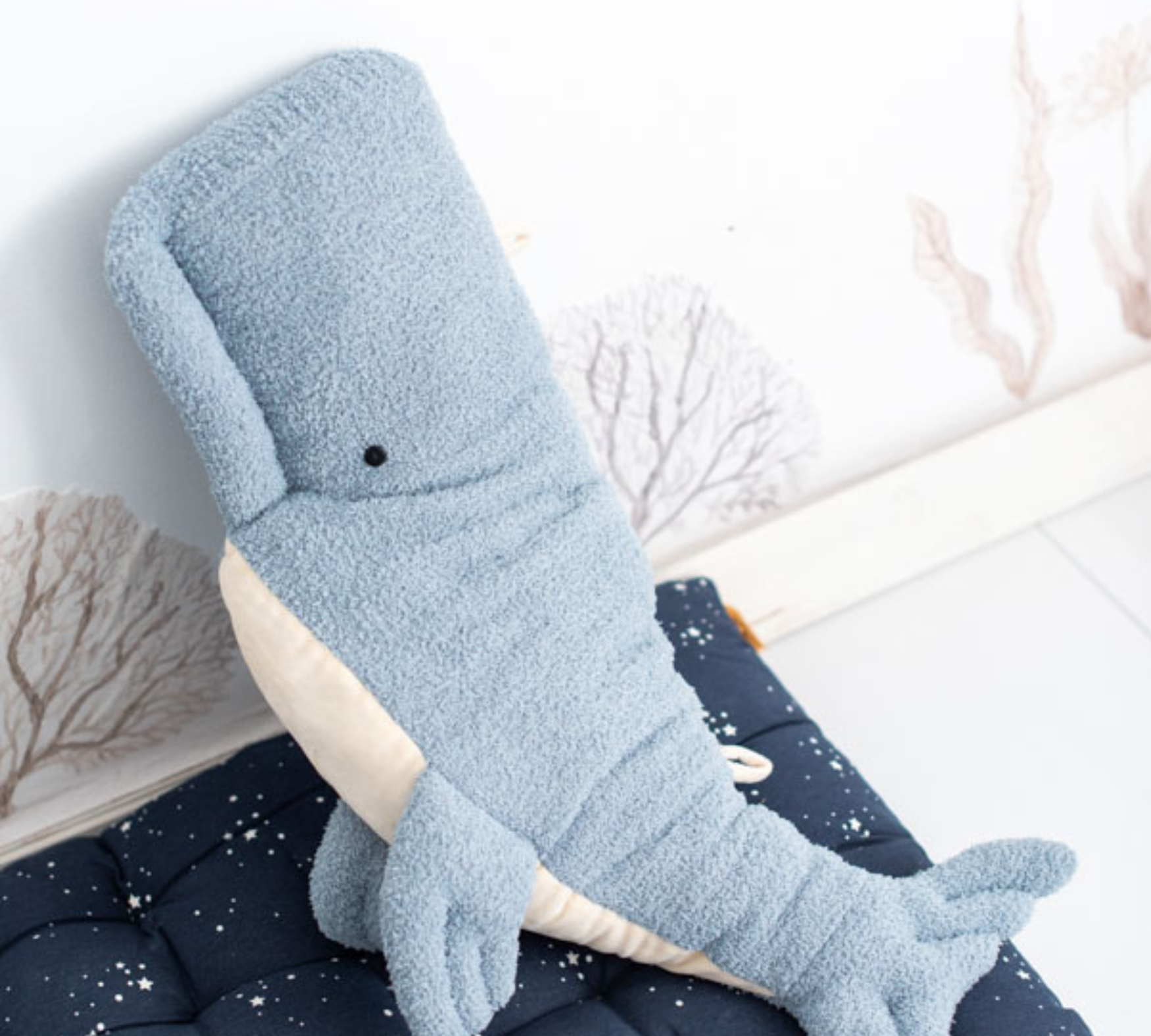 2x Beluga Whale Plush Toy Cotton Blue