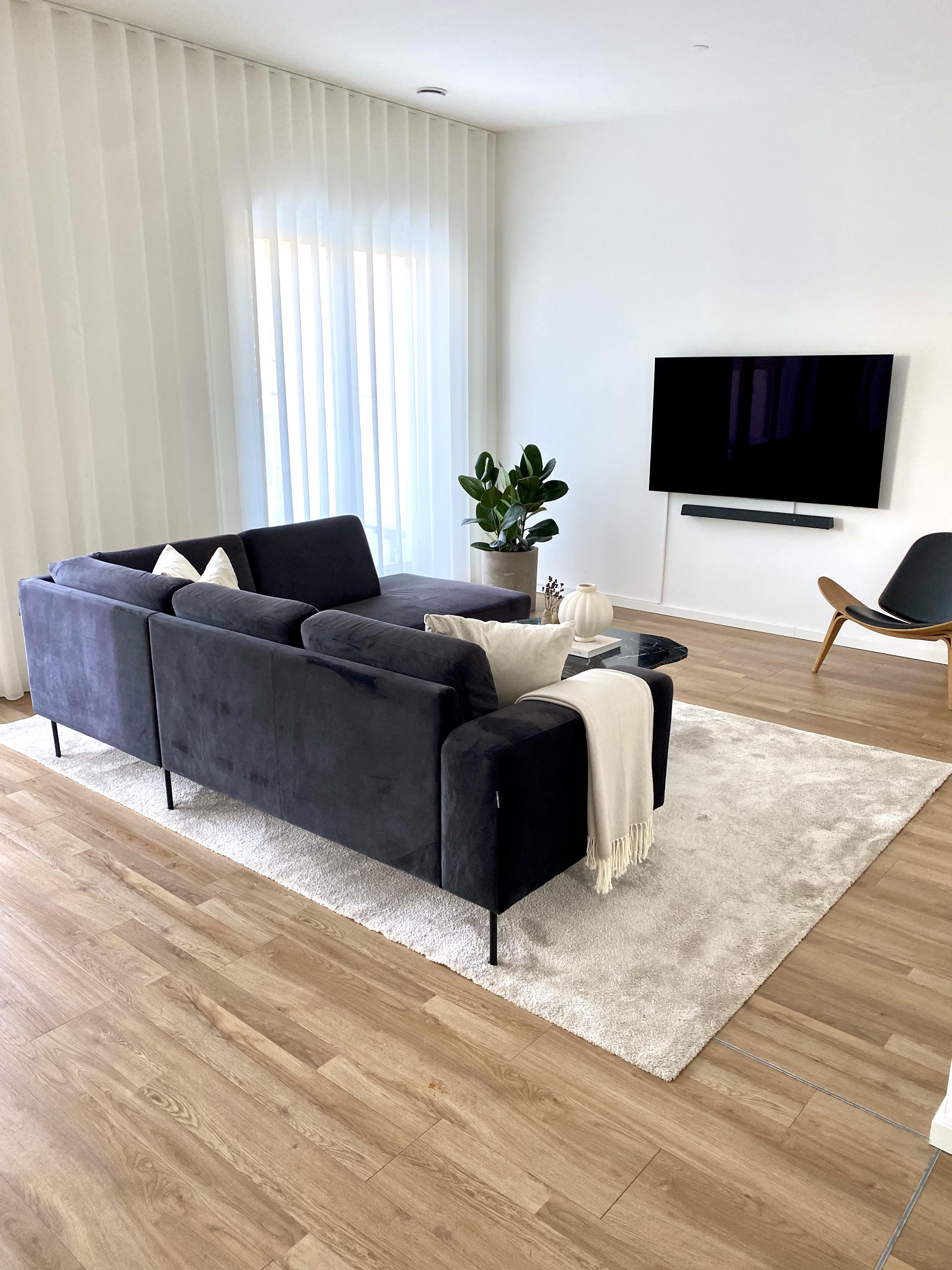 Sofa Récamiere Rechts Samt Anthrazit