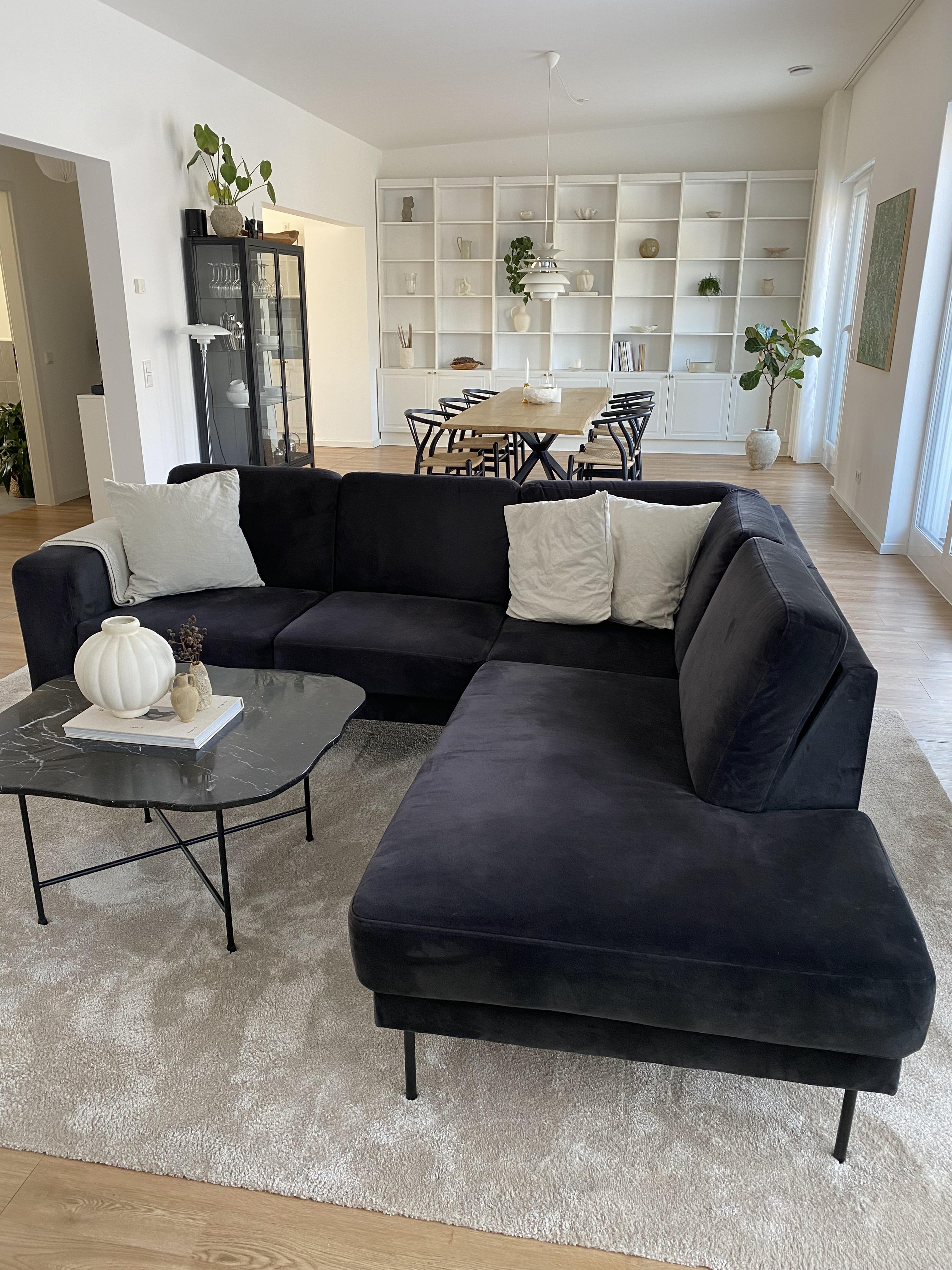 Sofa Récamiere Rechts Samt Anthrazit